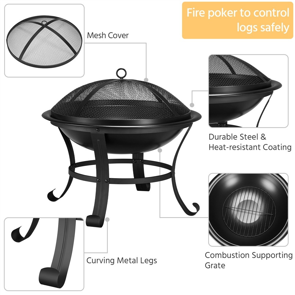 Costoffs Outdoor Fire Pit Ideal for Patio BBQ Camping Bonfire