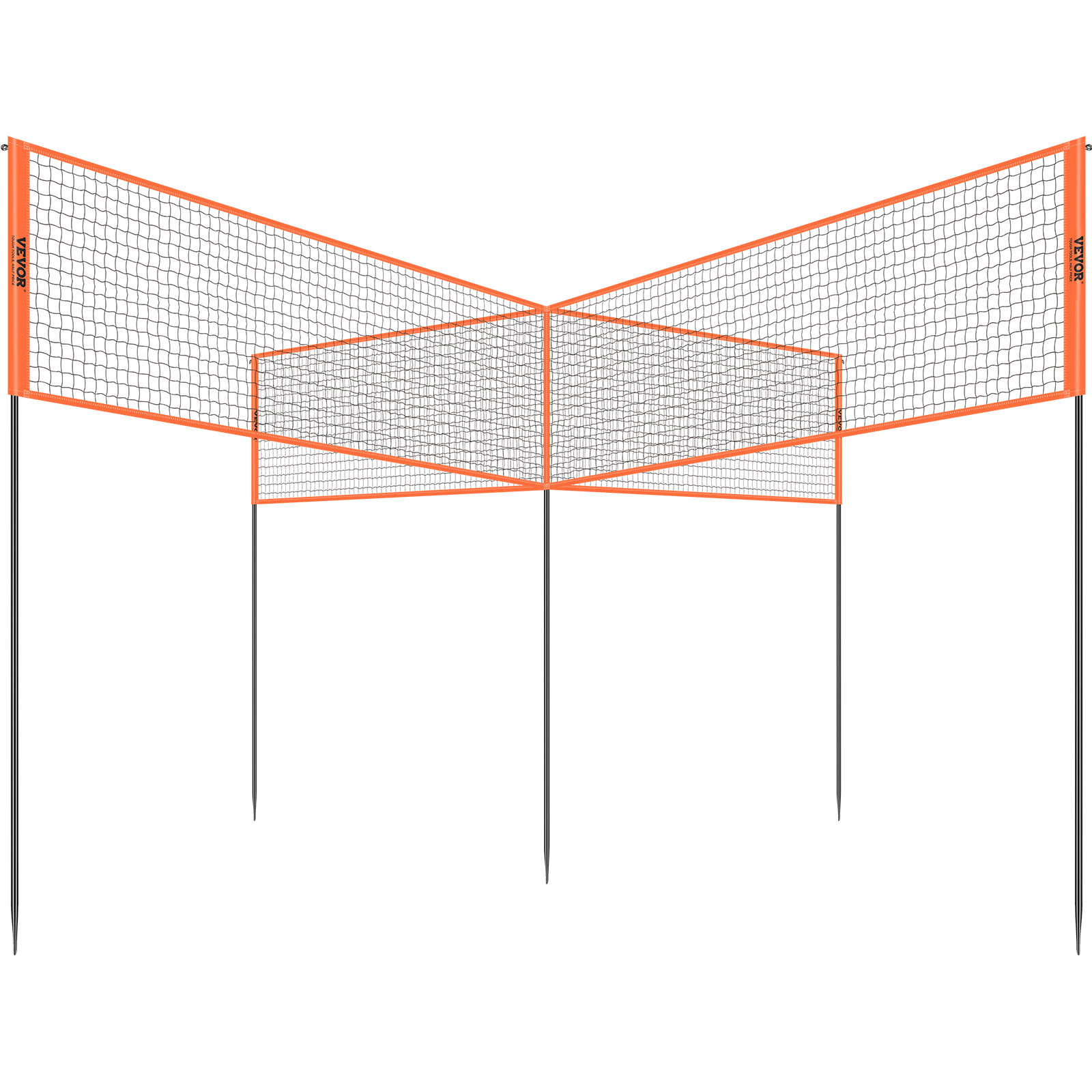 Image of Vevor Volleyball Net, Adjustable Height Badminton Net Set For Backyard Beach Lawn, Outdoor Portable Volleyball Net With Carrying Bag, Quick Assemble Game Set For Kids And Adults