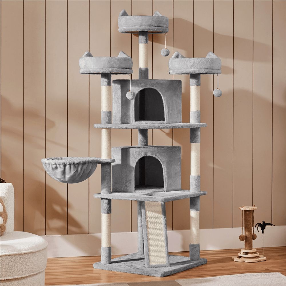 

Yaheetech Cat Scratching Post Cat Tree For Cats 174 Cm Cat Tree 2 Cat Caves And 3 Viewing Decks