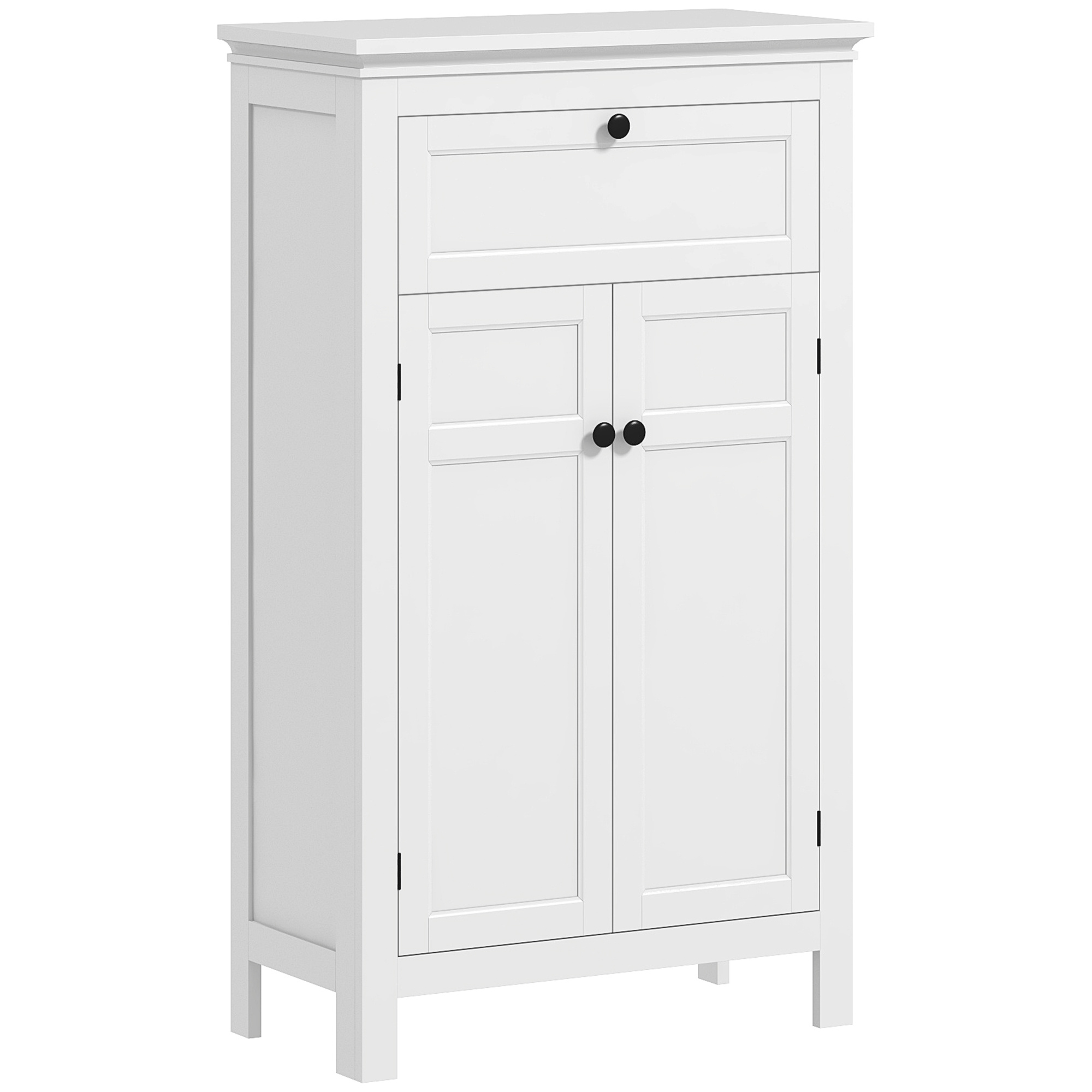 TEMU HOMCOM Meuble salle de bain rangement meuble de rangement armoire salle de bain avec tiroir et placard, étagères réglables, pour salle de bains,