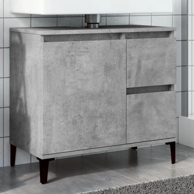 

Concrete Grey Washbasin Under-sink Cabinet 65x33x60 Cm Wood Material