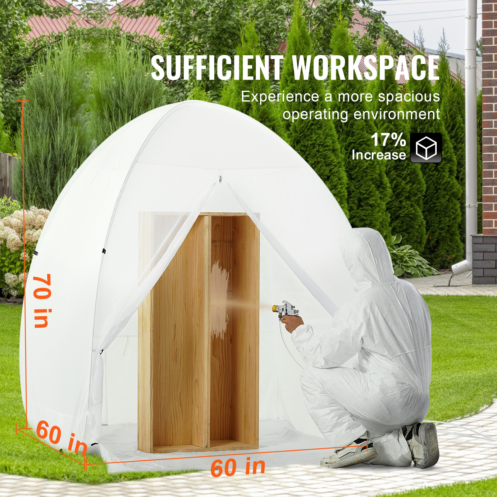 Vevor Spray Paint Shelter Portable Spray Paint Tent Booth 60x60x70 In Pop Up