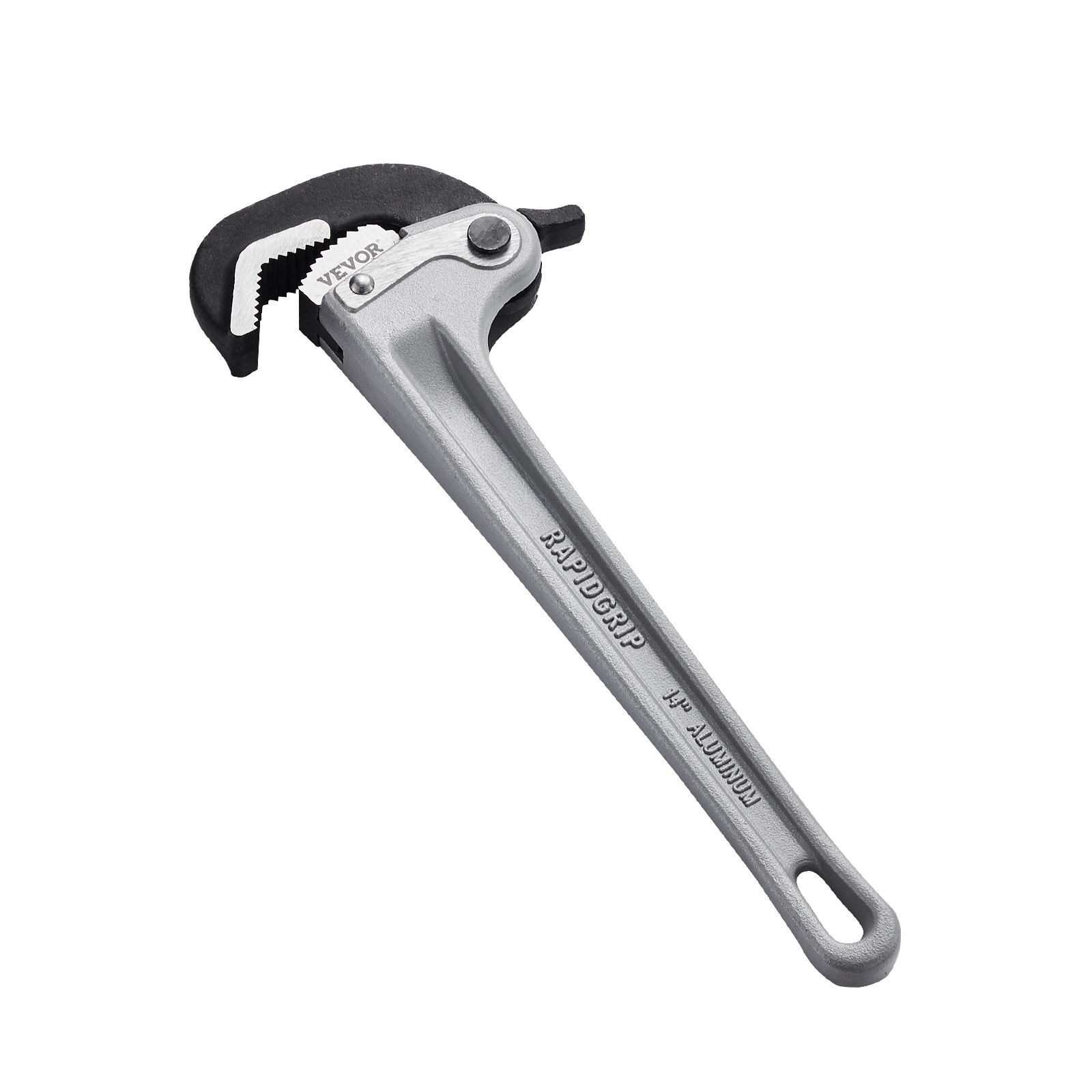 TEMU Llave para tuberías VEVOR, llave de aluminio de 14", ajuste automático de la mandíbula, llave de plomería ajustable, fácil de transportar, mango