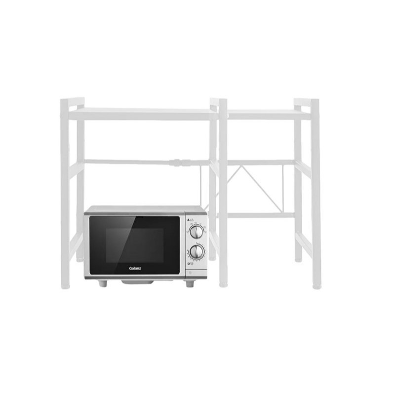 Mensola Estensibile Per Microonde In Acciaio Carbonio – Da 40 A 64 Cm, Carico 90 Kg, Con 6 Ganci
