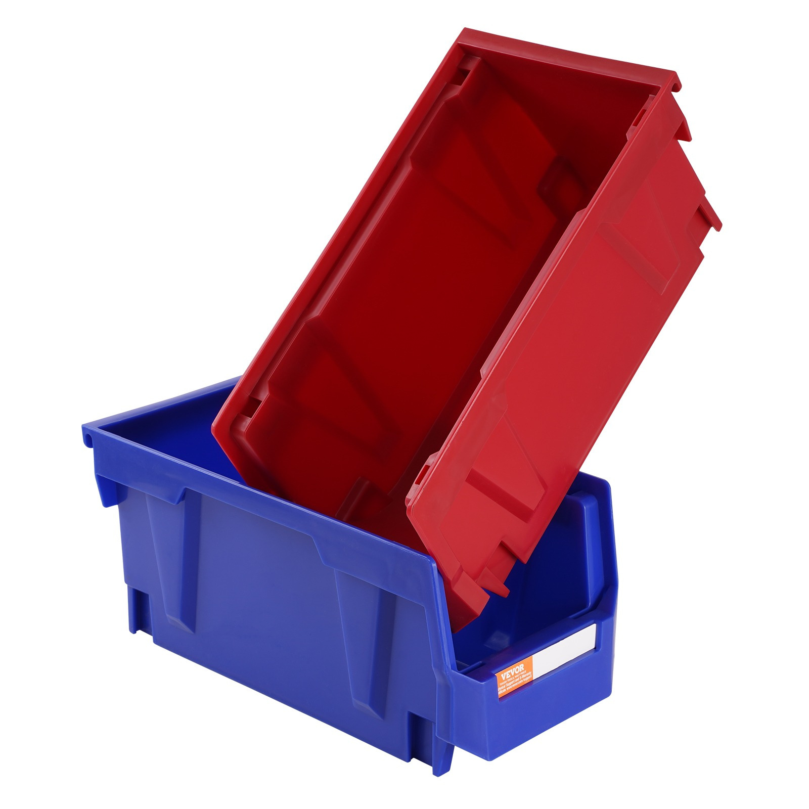 Vevor Plastic Storage Bin, (11-inch X 5-inch X 5-inch), Hanging Stackable Storage Organizer Bin, Blue/red, 12-pack, Heavy Duty Stacking Containers For Closet, Kitchen, Office, Or Pantry Organization