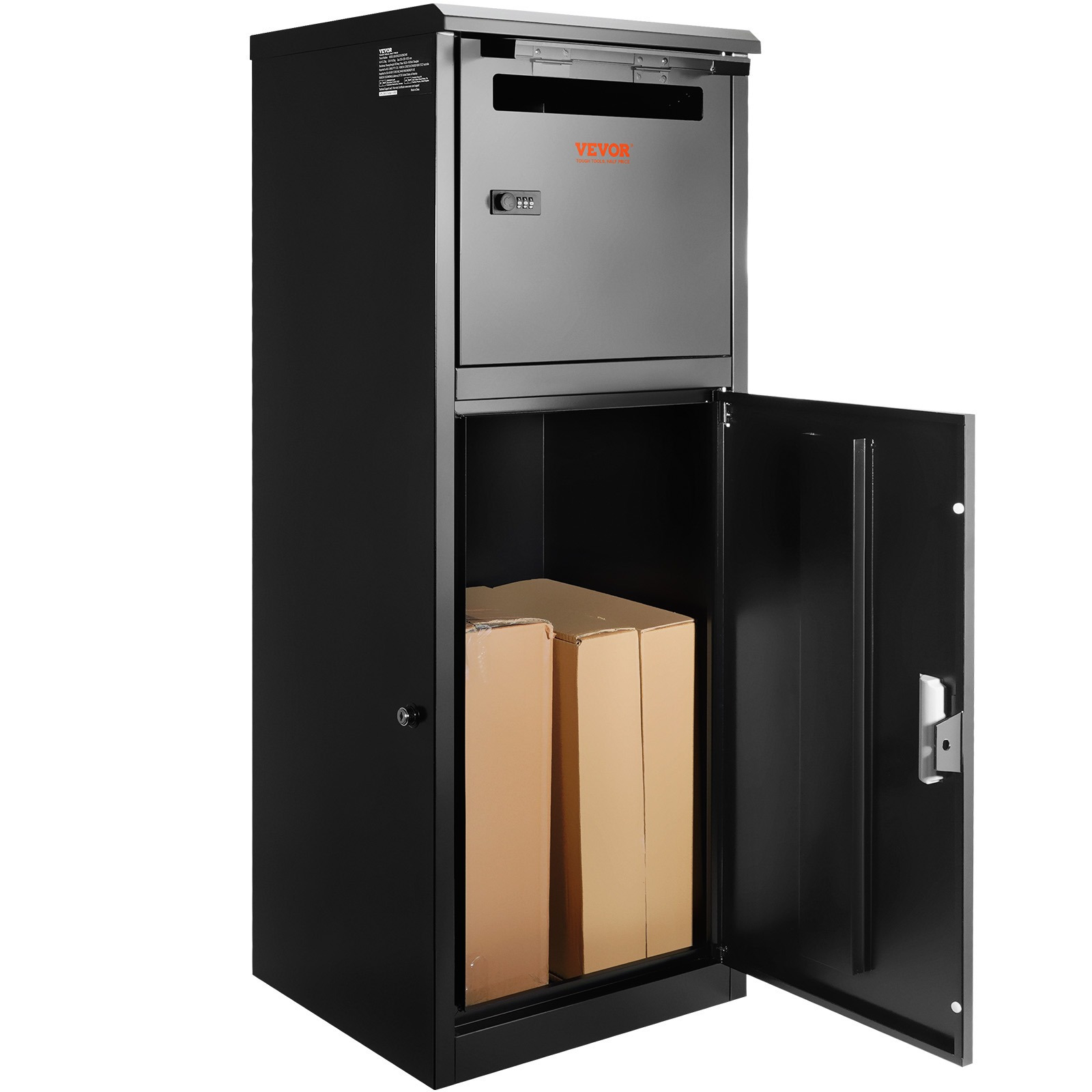 Image of Vevor Package Delivery Boxes For Outside 16.2"x15.8"x44", Galvanized Steel Package Delivery Box With Coded Lock, Removable Anti-theft Baffle, Ipx3 Waterproof Parcel For Outside, Porch