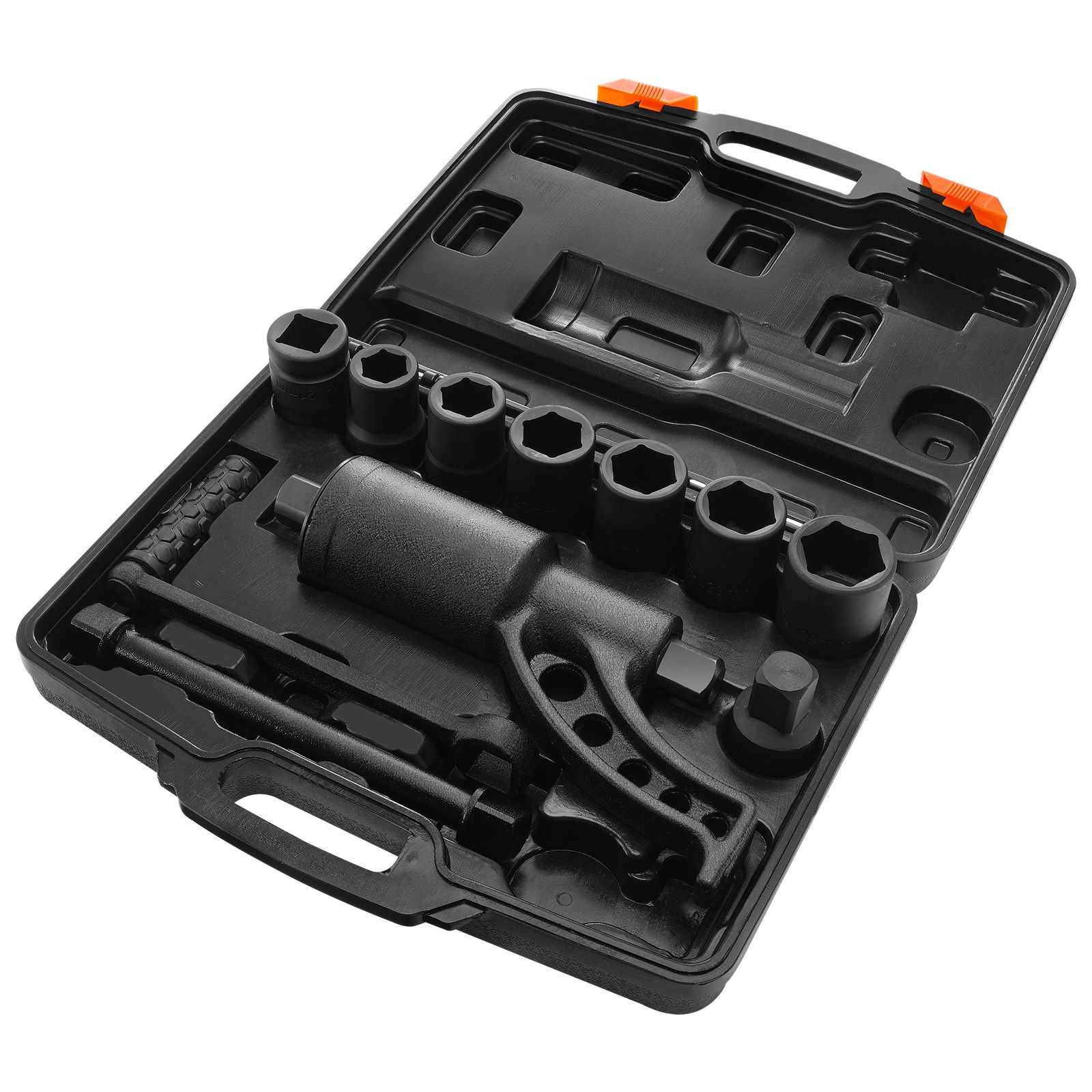 Vevor Torque , Heavy Duty Torque Wrench Set, 1 Inch Drive Wrench Torque , 6800n.m Remover, With 8 Sockets And Storage Case For Truck Trailer Rv