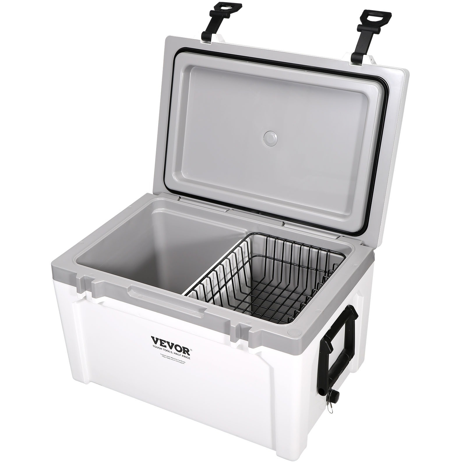 Image of Vevor Insulated Portable Cooler, 52 Qt, Holds 50 Cans, Ice Hard Cooler With Heavy Duty Handle, Ice Chest Lunch Box For Camping, Beach, Picnic, Travel, Outdoor, Ice For Up To