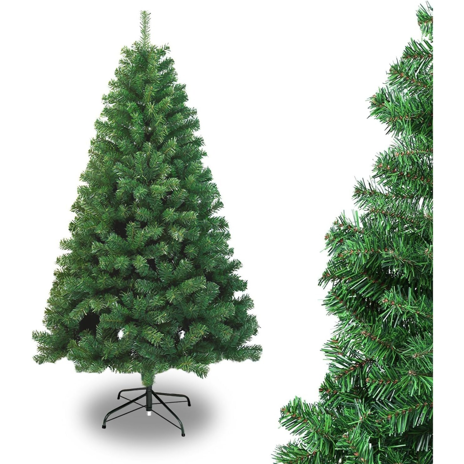 TEMU Árbol de Navidad Verde Artificial 180cm Arboles C/Soporte Metálico Verde