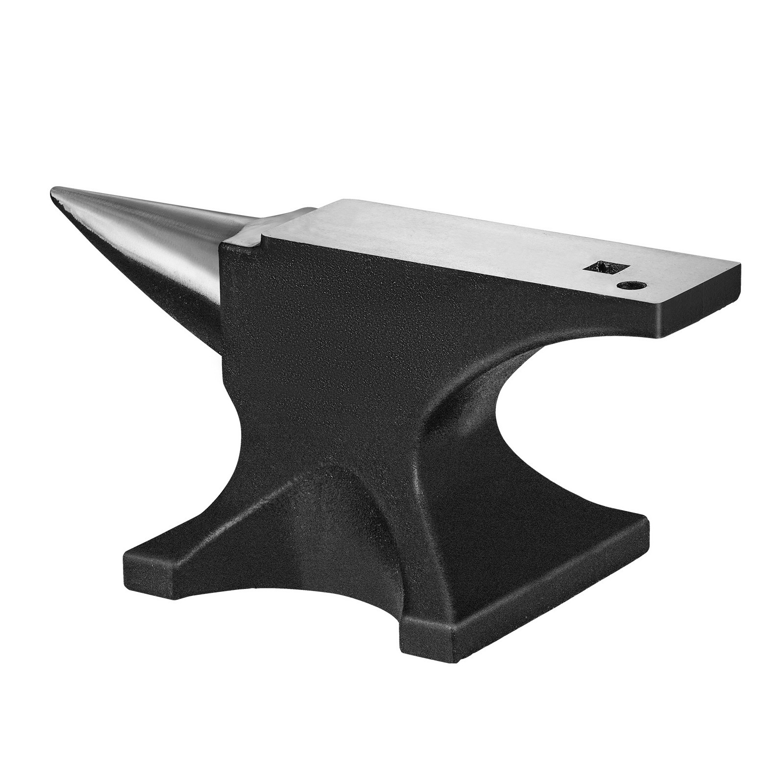 Vevor Single Horn Anvil, 66lbs Cast Steel Anvil, High Hardness Rugged Round Horn Anvil Blacksmith, Large Countertop And , With Round And Square Hole, Tool For Bending And Shaping