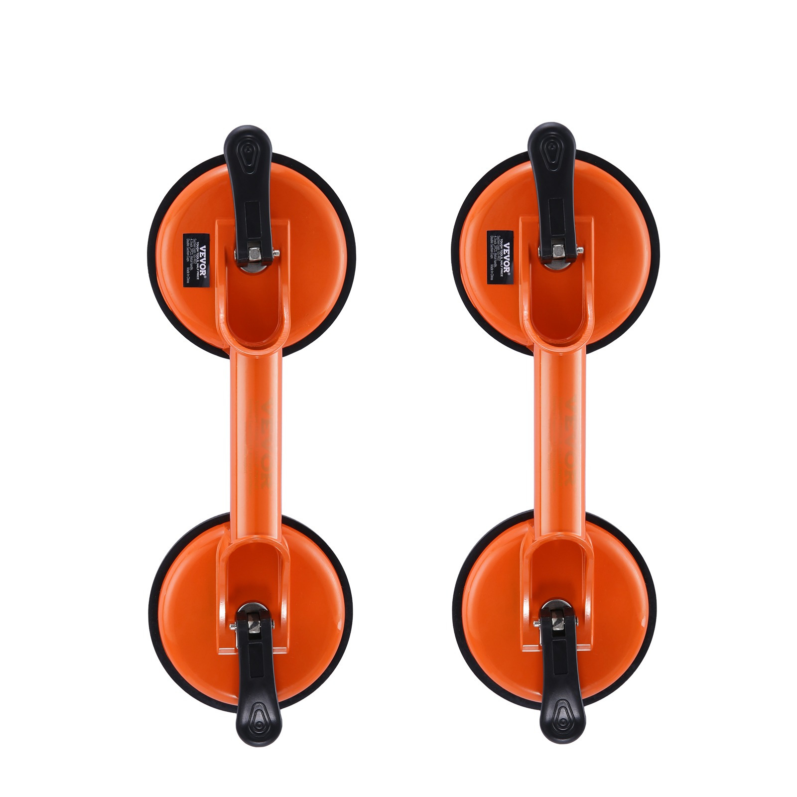 Image of Vevor Glass Suction Cup, 4.7" 2 Pack 330 Lbs Load Capacity, Vacuum Suction Cup With Aluminum Handle, Heavy Duty Industrial Suction Cup Lifter Tool For Glass, Granite, Tile, Metal, Wood Panel Lifting