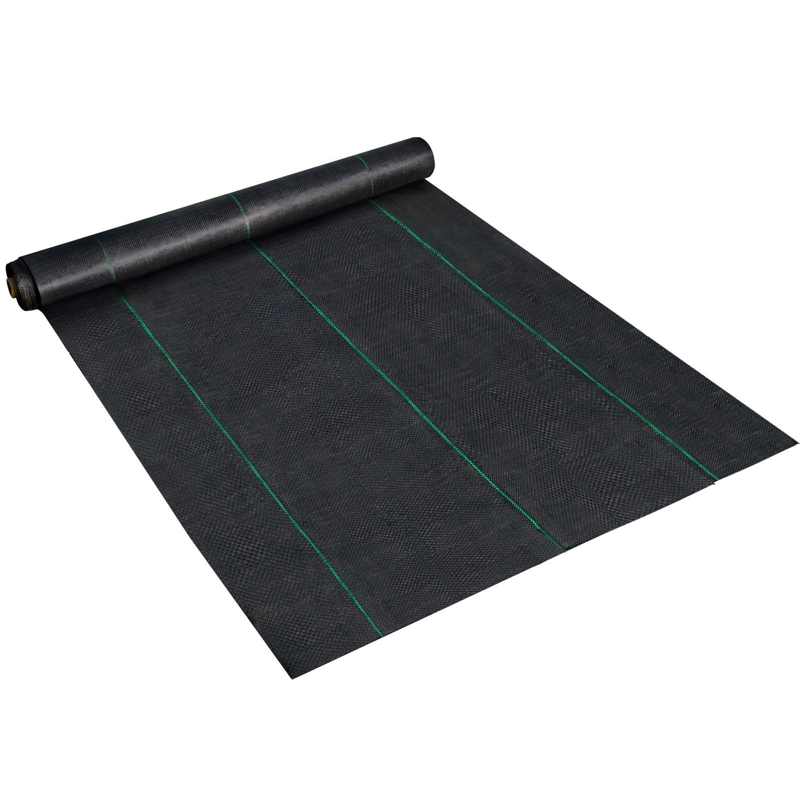 Image of Vevor 6.5ftx300ft Premium Weed Barrier Fabric Heavy Duty 3.2oz, Woven Weed Control Fabric, High Permeability Good For Flower Bed, Geotextile Fabric For Underlayment, Polyethylene Ground Cover