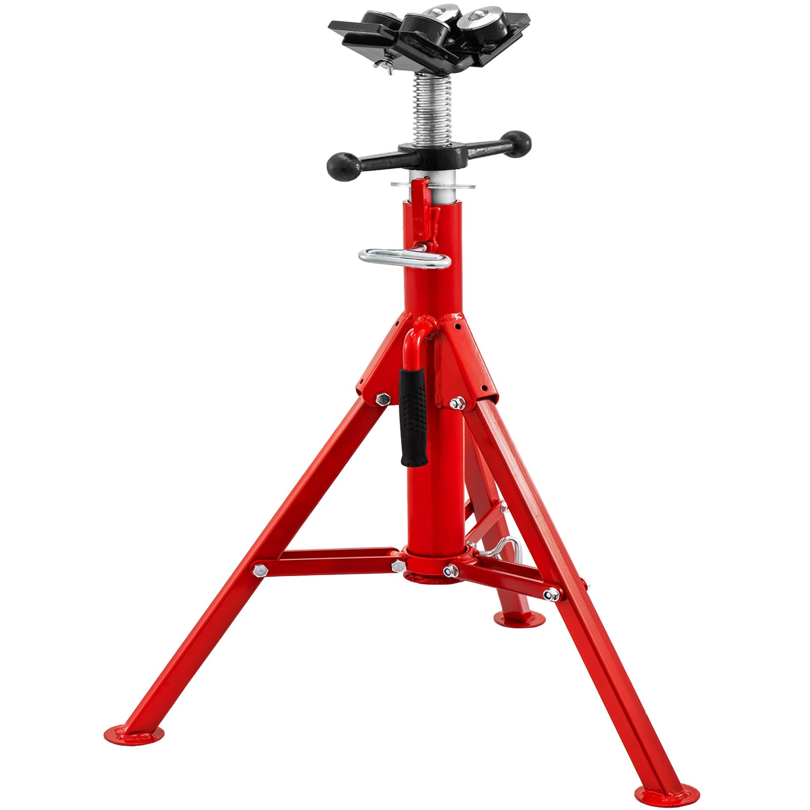 TEMU VEVOR con testa trasferimento a 4 e gambe pieghevoli, cavalletto per tubi da saldatura 1500LB, altezza regolabile 28-52IN, martinetti per tubi