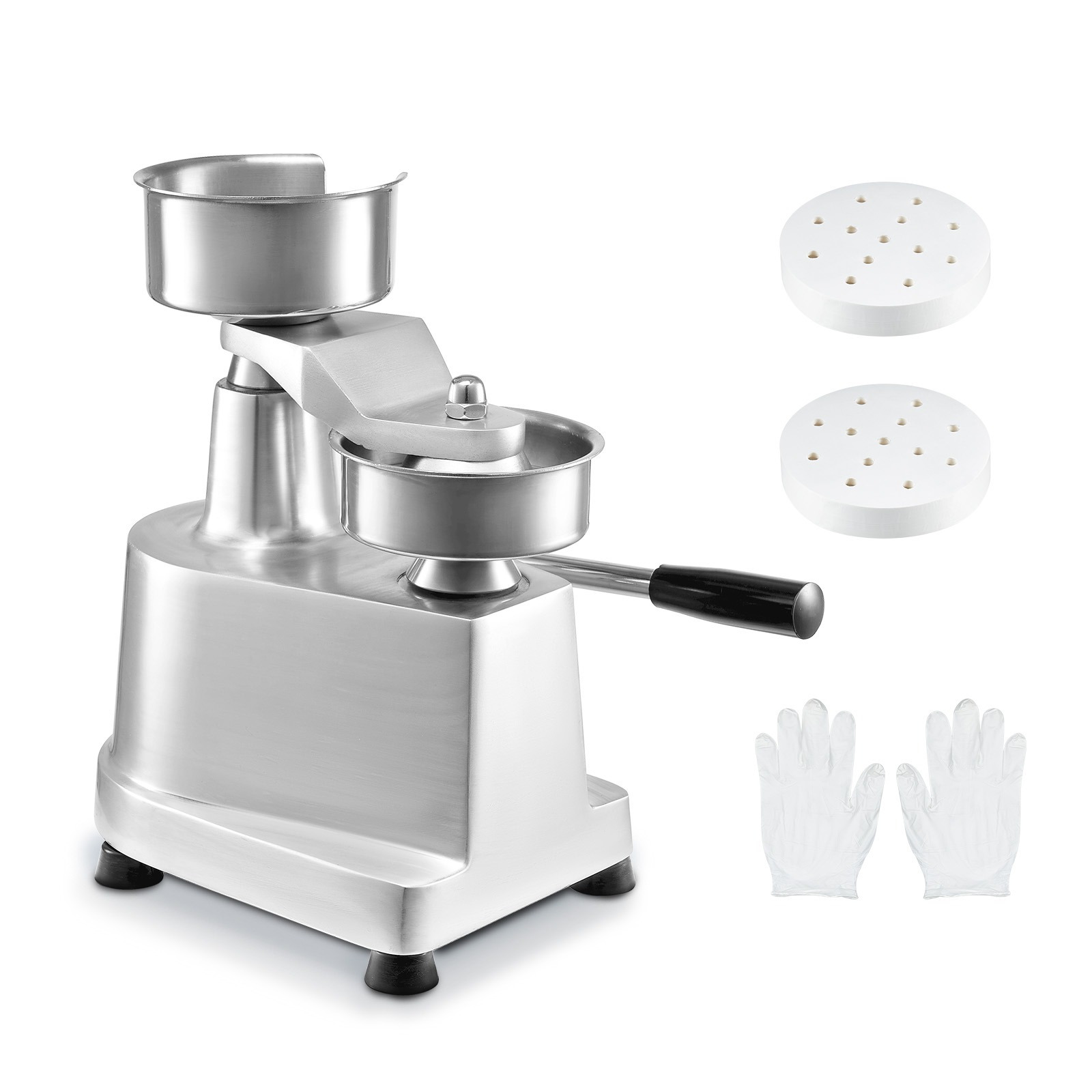 TEMU Vevor Commercial Burger Patty Maker, 130mm/5inch Hamburger Beef Patty Maker, Heavy Duty Food-grade Stainless Steel Bowl Burger Press Machine,