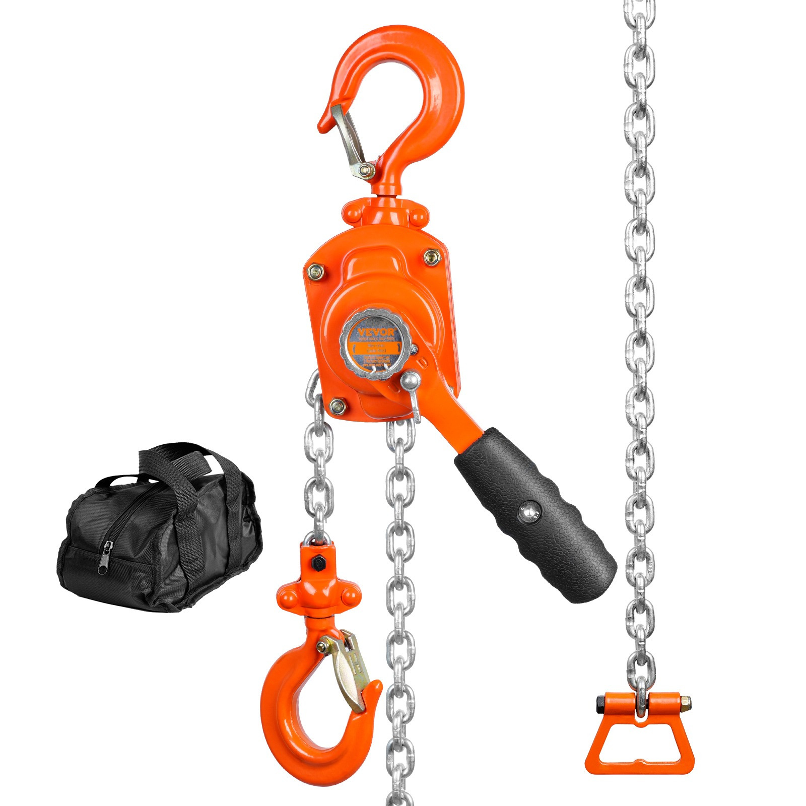 Image of Vevor Manual Lever Chain Hoist, 1/ 1100 Lbs Capacity 5 Ft Come Along, G80 Galvanized Carbon Steel With Double-pawl Brake, Auto Chain & 360° Rotation Hook, For Dock