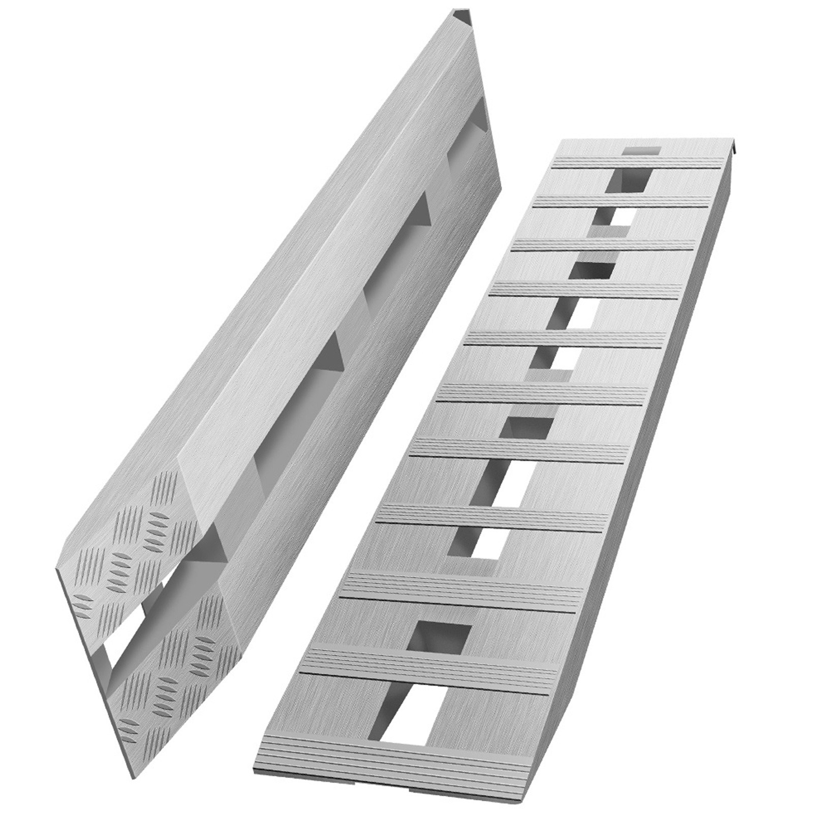 Image of Vevor 60' X 12' X 2.5'aluminum Alloy Trailer Ramps 6000lbs Total Beavertail Hook End 1 Ramps