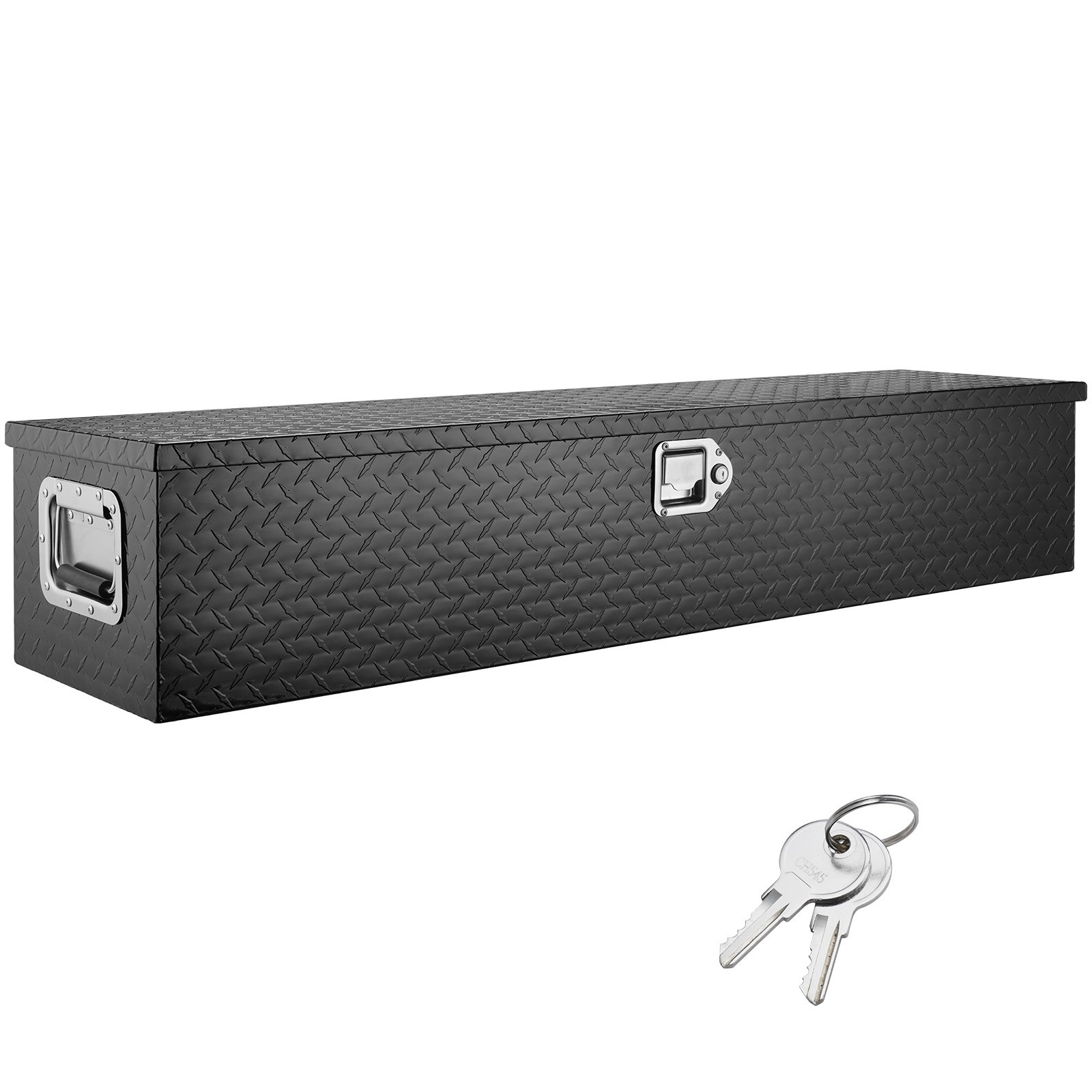 TEMU Vevor Heavy Duty Aluminum Truck Bed Tool Box, Diamond Plate Tool Box With Side Handle And Lock Keys, Storage Tool Box Chest Box Organizer For