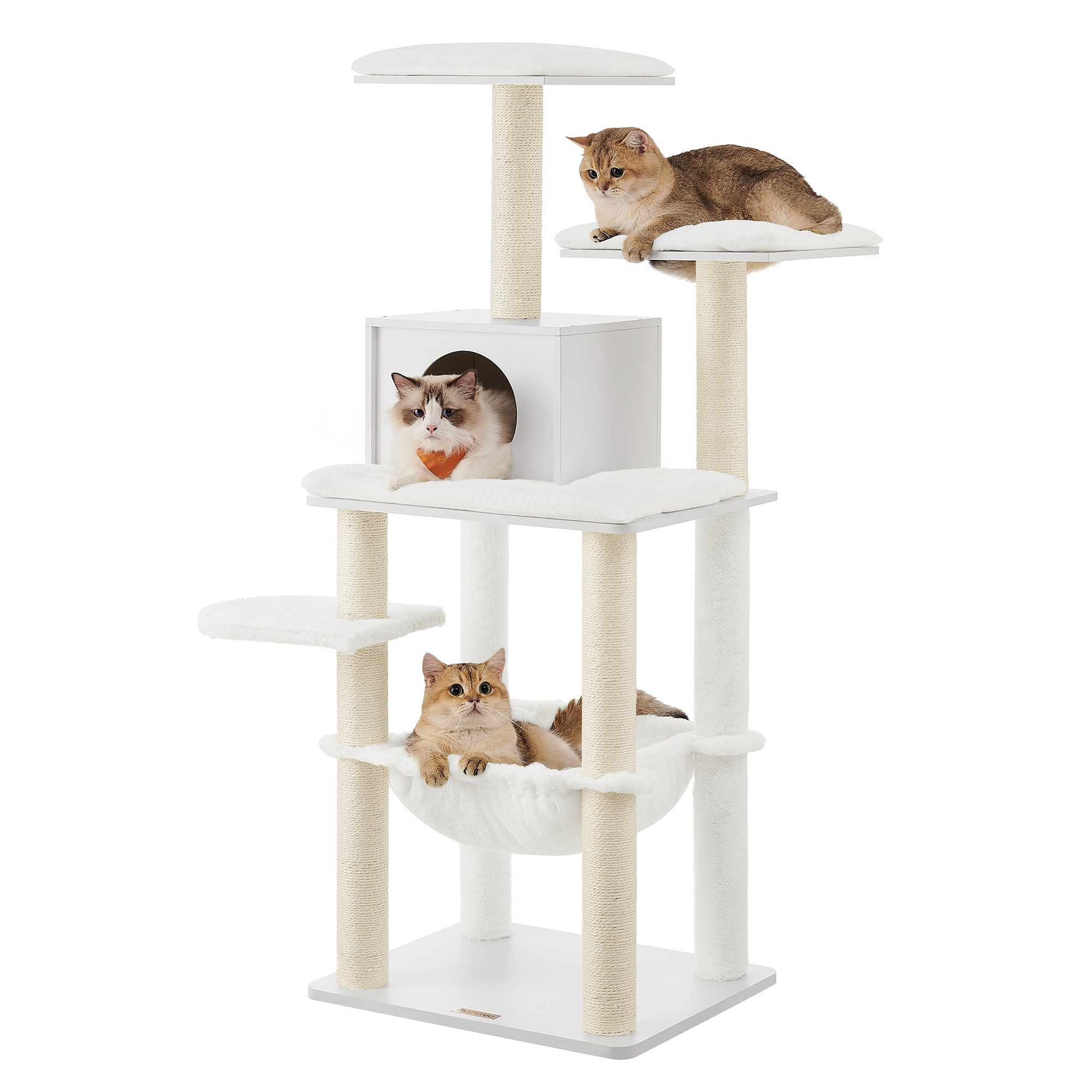 

Feandrea 138 Cm Cat Tree, Multi-level Tower With Cat Scratching Post, , Sisal Trunks, , Platforms, Soft Plush, Washable Cushions, , And Easy To , Toy For Kittens And Cats