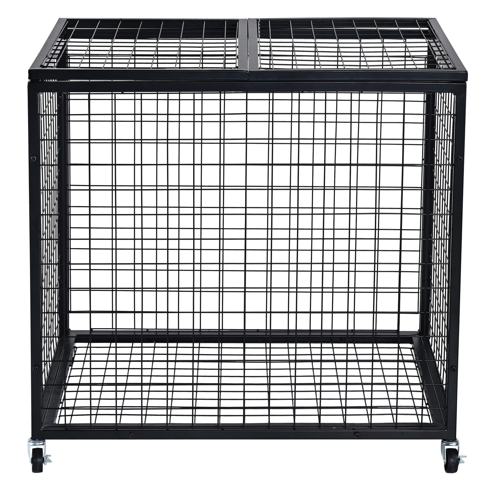 Image of Vevor Ball Storage Cart, Lockable Basketball Cage With Double Lids, Sport Equipment Holder Organizer For Indoor Outdoor, Steel Storage Rack For Garages, , Gym And Schools