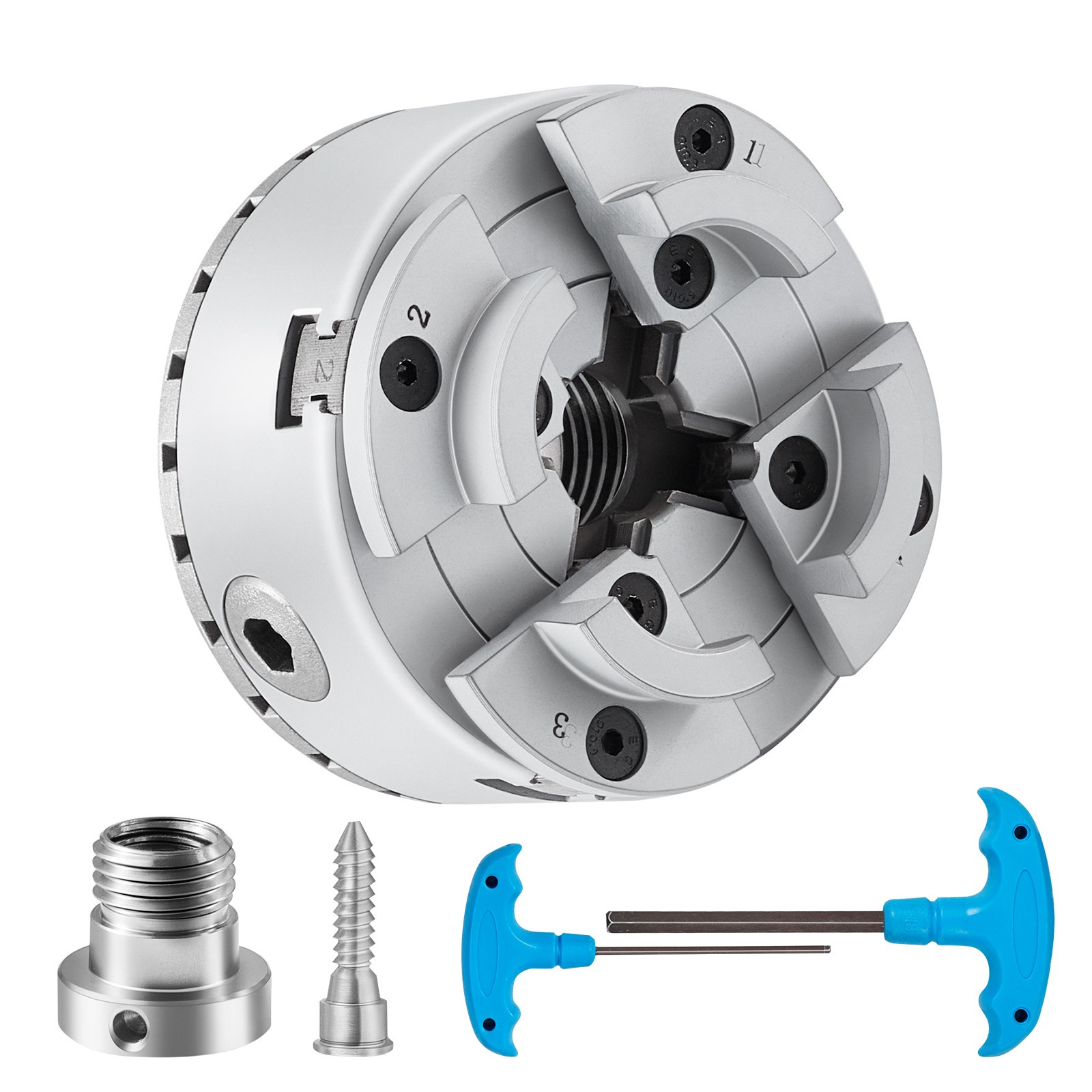 Image of Kp96 Lathe , 4-jaw 3.75" Diameter, Metal Lathe Turning Machine Accessories, Tool, For Lathe, Precision Machining, Grinding Machines, Milling Machines