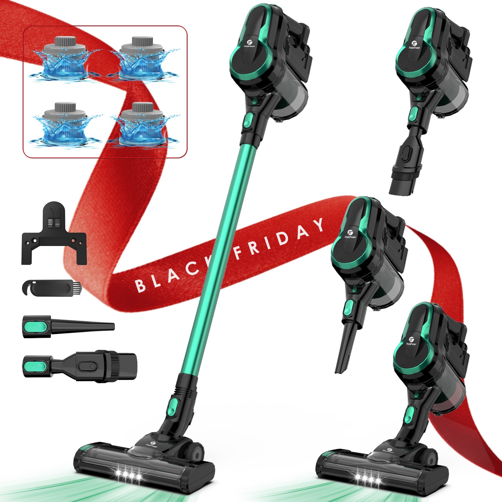 

Fixtfixer Cordless Vacuum Cleaner,250w Stick Vacuum Cleaner With Rechargeable Wall Mount, 6-in-1 Powerful Vacuum, Min Powerful Lightweight Vacuum For Carpets, Hard Floor, Pet Hair