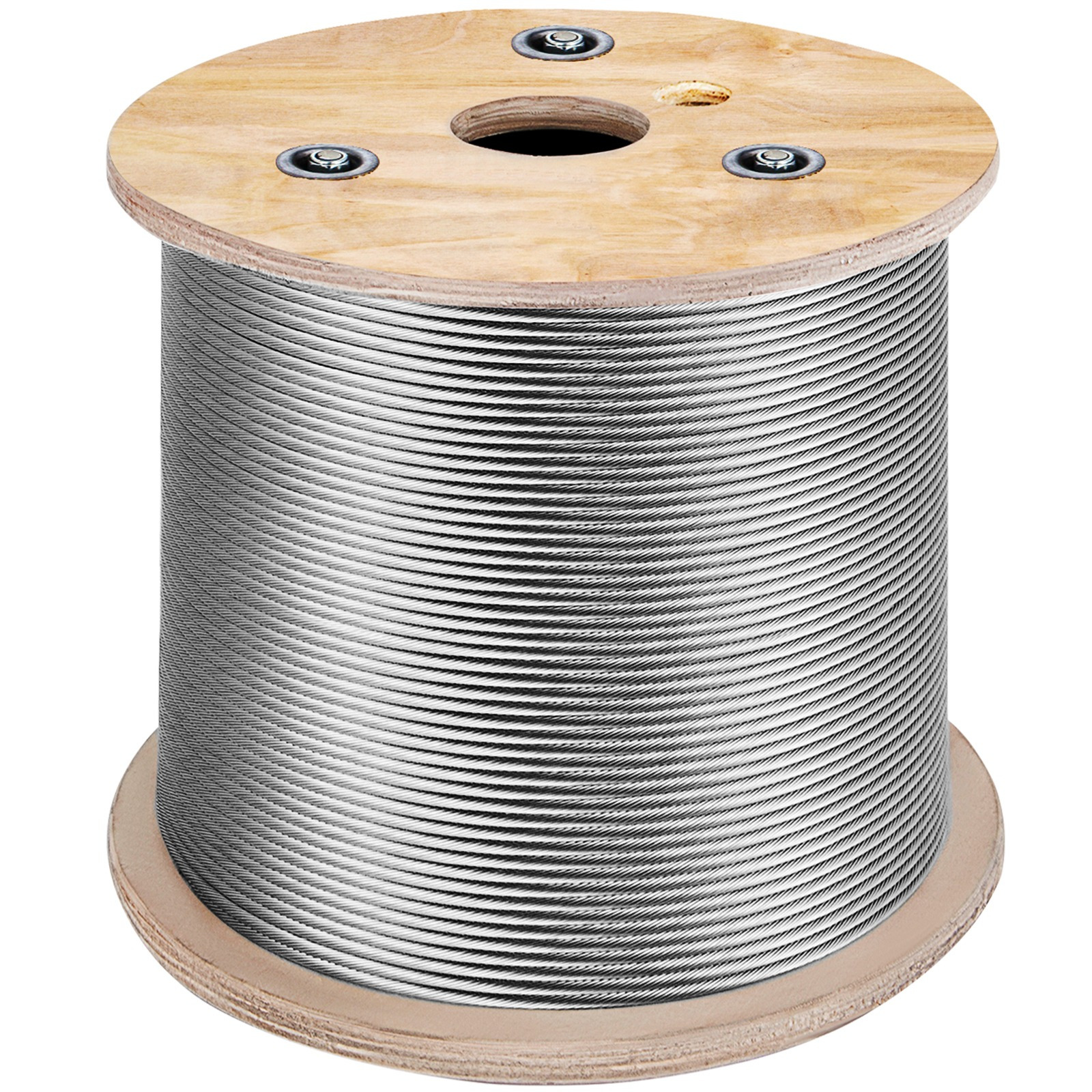 Image of Vevor 3/16 Inch 7x19 Stainless Steel Reel 500ft Stainless Steel Cable T304 Wire Rope Winch Cable Replacement (t304)
