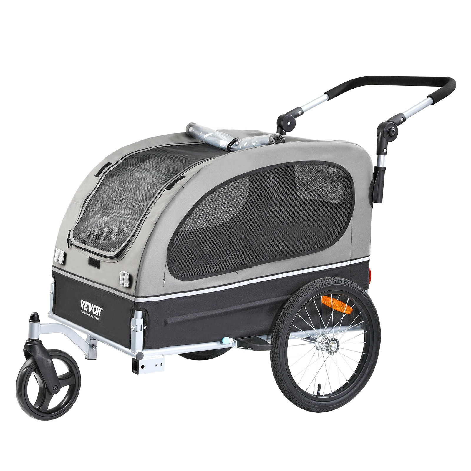 E-shop VEVOR Hundebikeanhänger, unterstützt bis zu 88 lbs, 2-in-1-Haustierwagen, Fahrradträger, faltbares Gestell mit schnellem Freisetzungsrad,