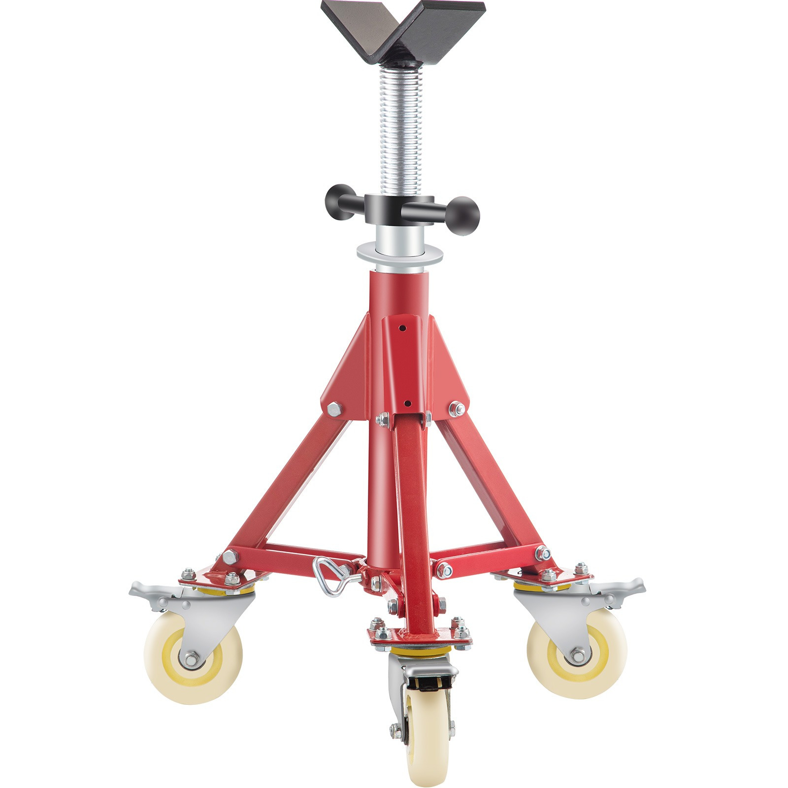 Pipe Stand, V Head Pipe Stand Adjustable Height 20-37 Inch, With Casters 882 Lb, Folding Portable Pipe Stands 1/8 To 12 Inch Pipe Supporting