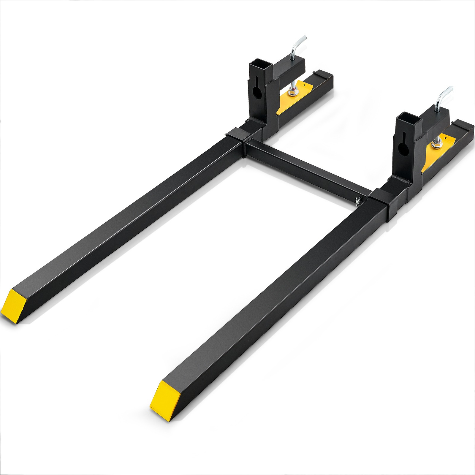 Image of Vevor Pallet Forks, 2000 Lbs Tractor Bucket Forks, 60" Total Length Clamp On Pallet Forks With Adjustable Bar, Heavy Duty Pallet Forks For Tractor Attachments, Skid , Loader Bucket