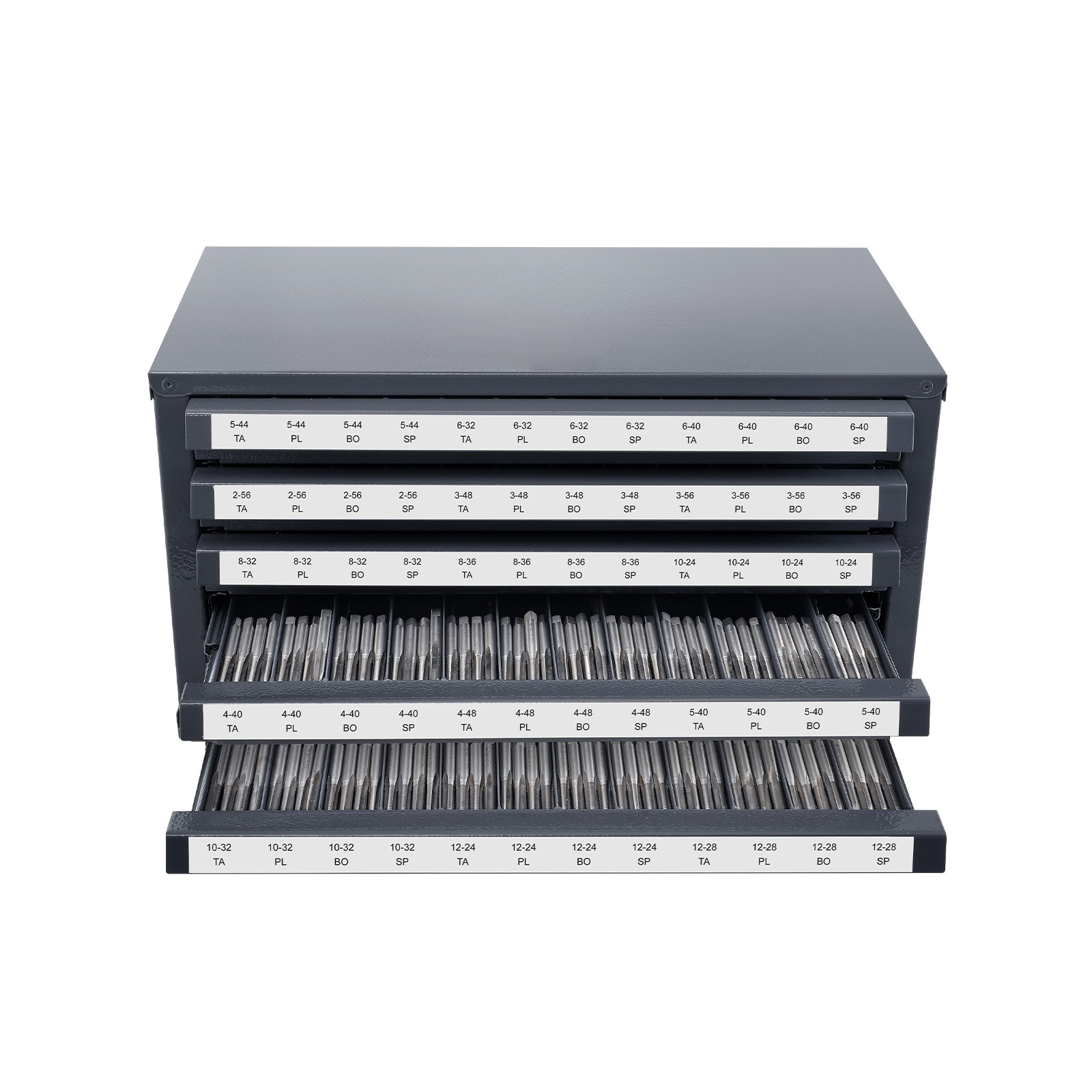 Image of Vevor Tap Dispenser Cabinet, Five-drawer Tap Organizer Cabinet For #2-56-#12-28 Steel Tap Dispenser Organizer Cabinet With Labels, 60-compartment Stackable Tap Cabinet For Tap Storage