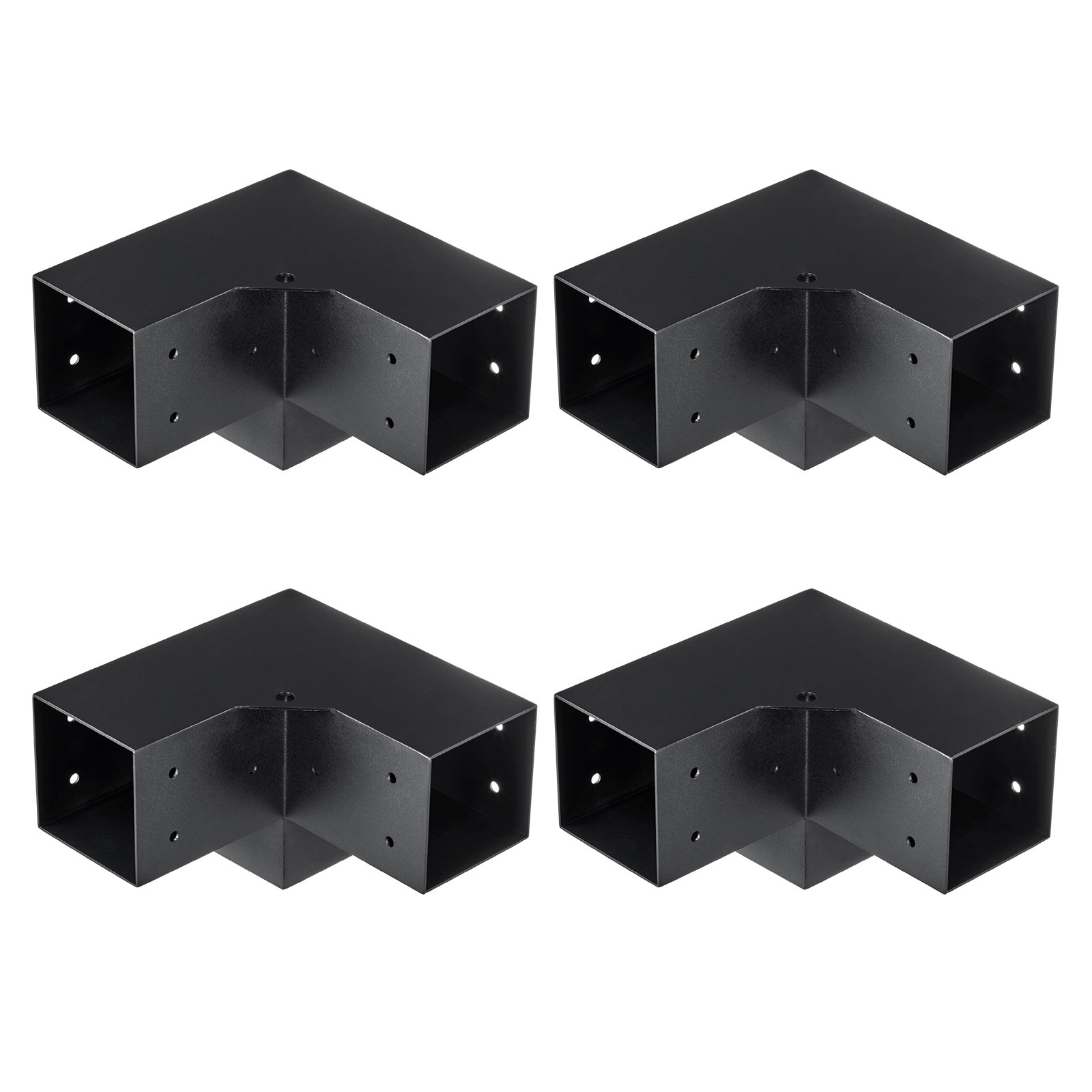 Image of Vevor Pergola Bracket Kit 101x101mm, 4pcs 3-way Heavy Duty Corner Bracket Diy Post Base Kit, Wooden Beams For Gazebos, Patio Pergolas, Outdoor Pergola Hardware