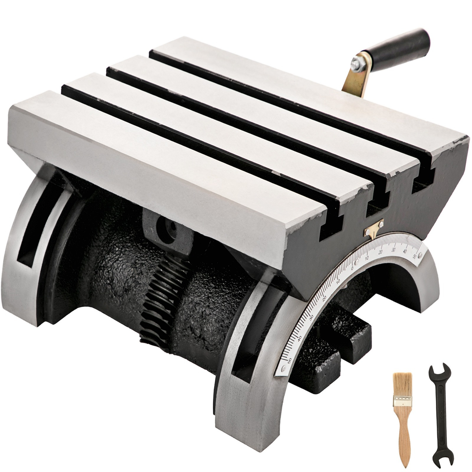 Vevor Milling Table 10x7inch Angle Milling Machine 0-90°adjustable Swivel Angle Plate With 3 T-slots And An Adjustable Crank Handle Heavy Duty Milling Machine For Grinding