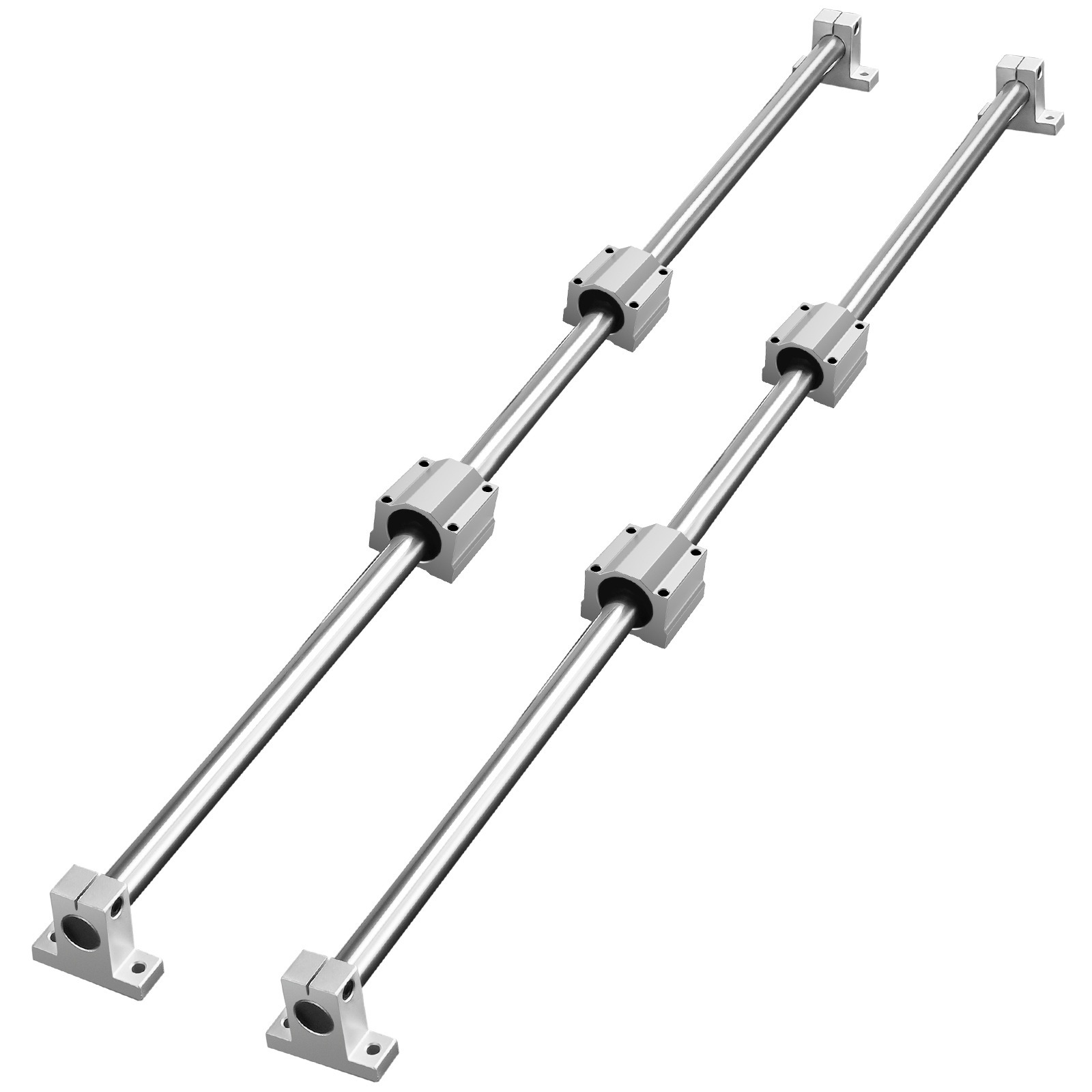 Vevor Linear Guide Rail Set, Sfc16 1000mm, 2 Pcs 39.4 In/1000 Mm Sfc16 Guide Rails 4 Pcs Sc16 Slide Blocks 4 Pcs Rail Supports, Linear Rails And Bearings Kit For Automated Machines Cnc
