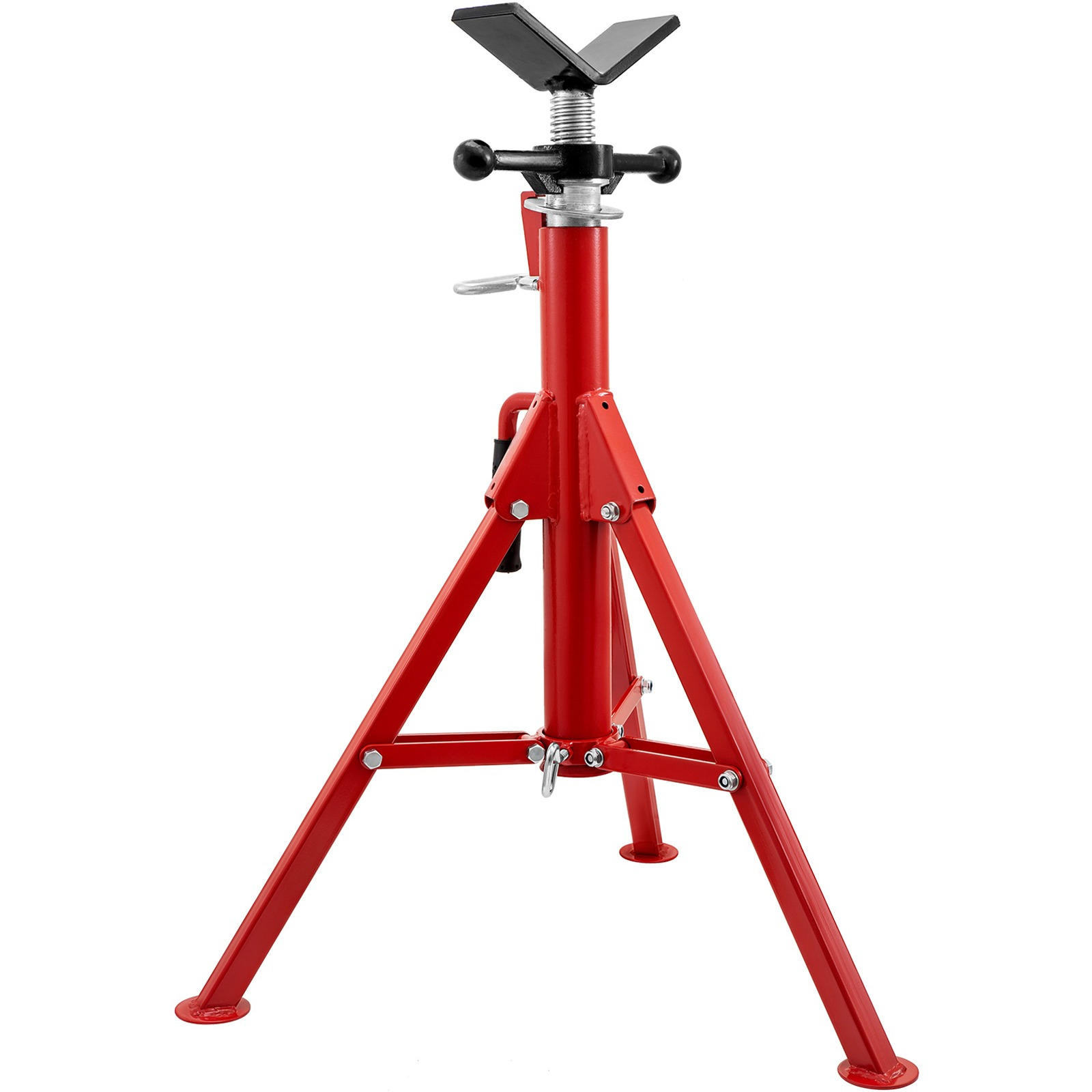 Image of Vevor V Head Pipe Stand 1/8"-12" Capacity, Adjustable Height 24"-42", Pipe Stands 2500 Lb. Load Capacity, Portable Folding Pipe Stands, Carbon Steel Body More Durable