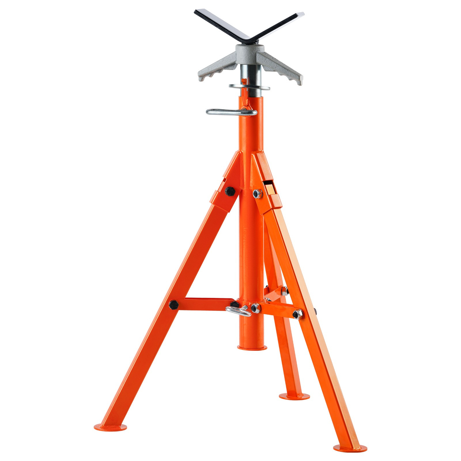 Image of Vevor Pipe Stand, 2500lbs Heavy Duty Pipe Stands, 27.2"-52" Height Adjustable V Head Pipe Stand, 45# Steel Folding Stand For 1/2-12 Inches Pipes