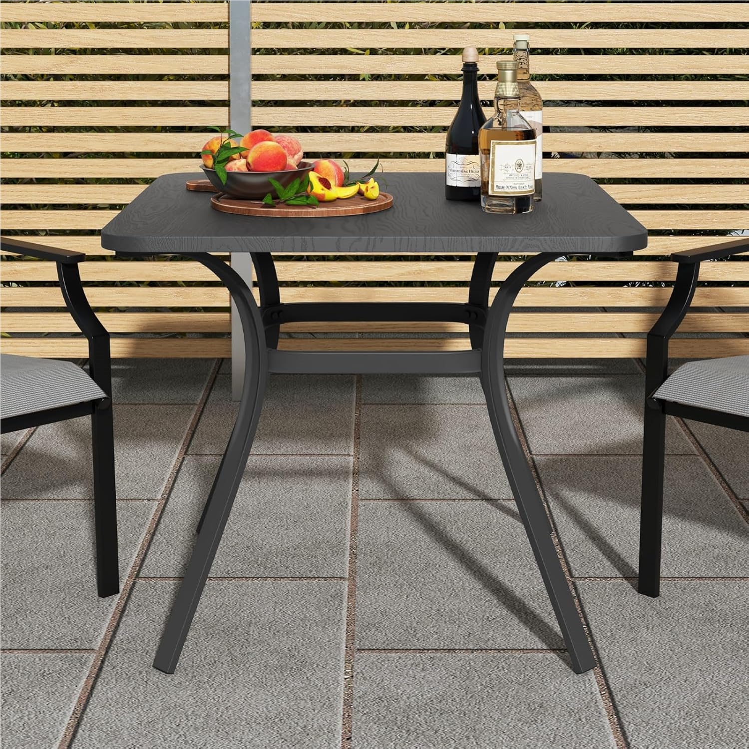 Garden Table With Wooden-look Tabletop, Patio Table