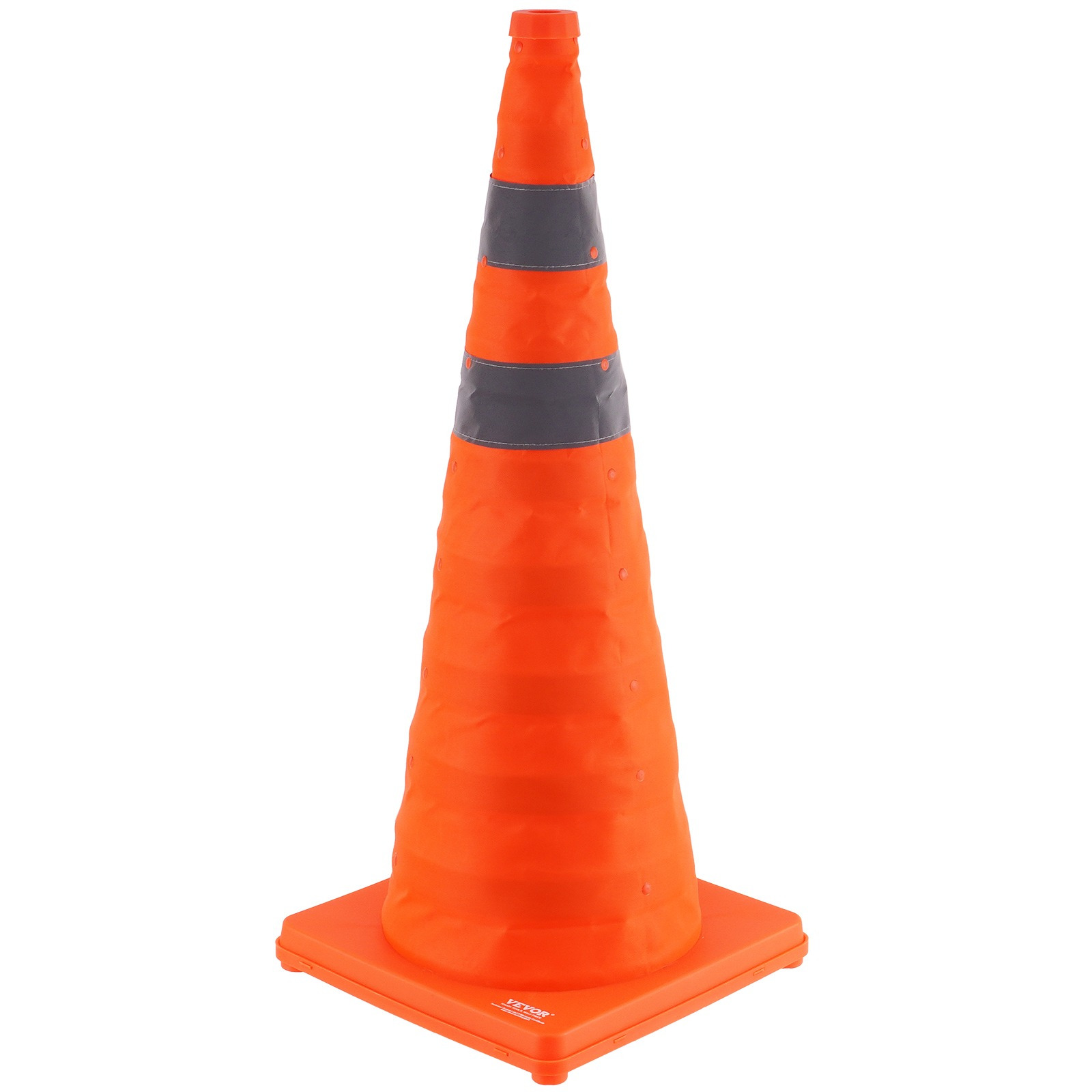 Image of Vevor Safety Cones, 4 Pack 28 Inch Collapsible Traffic Cones, Construction Cones With Reflective Collars, Wide Base And A Storage Bag, For Traffic Control, Driving Training, Parking Lots