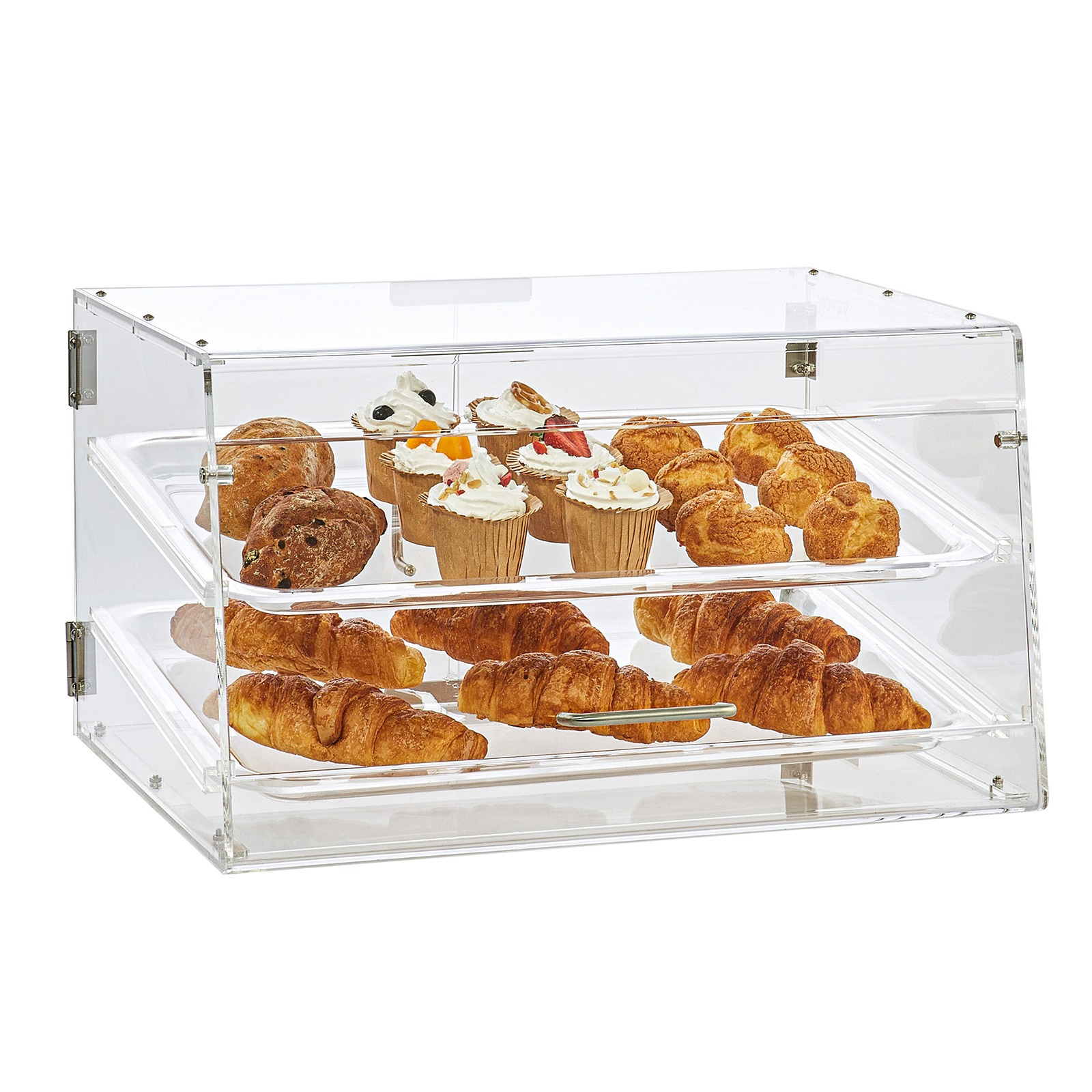 TEMU Vitrine à pâtisseries VEVOR, vitrine de commerciale à 2 niveaux, boîte d' en acrylique avec par porte arrière et étagères amovibles, garde les