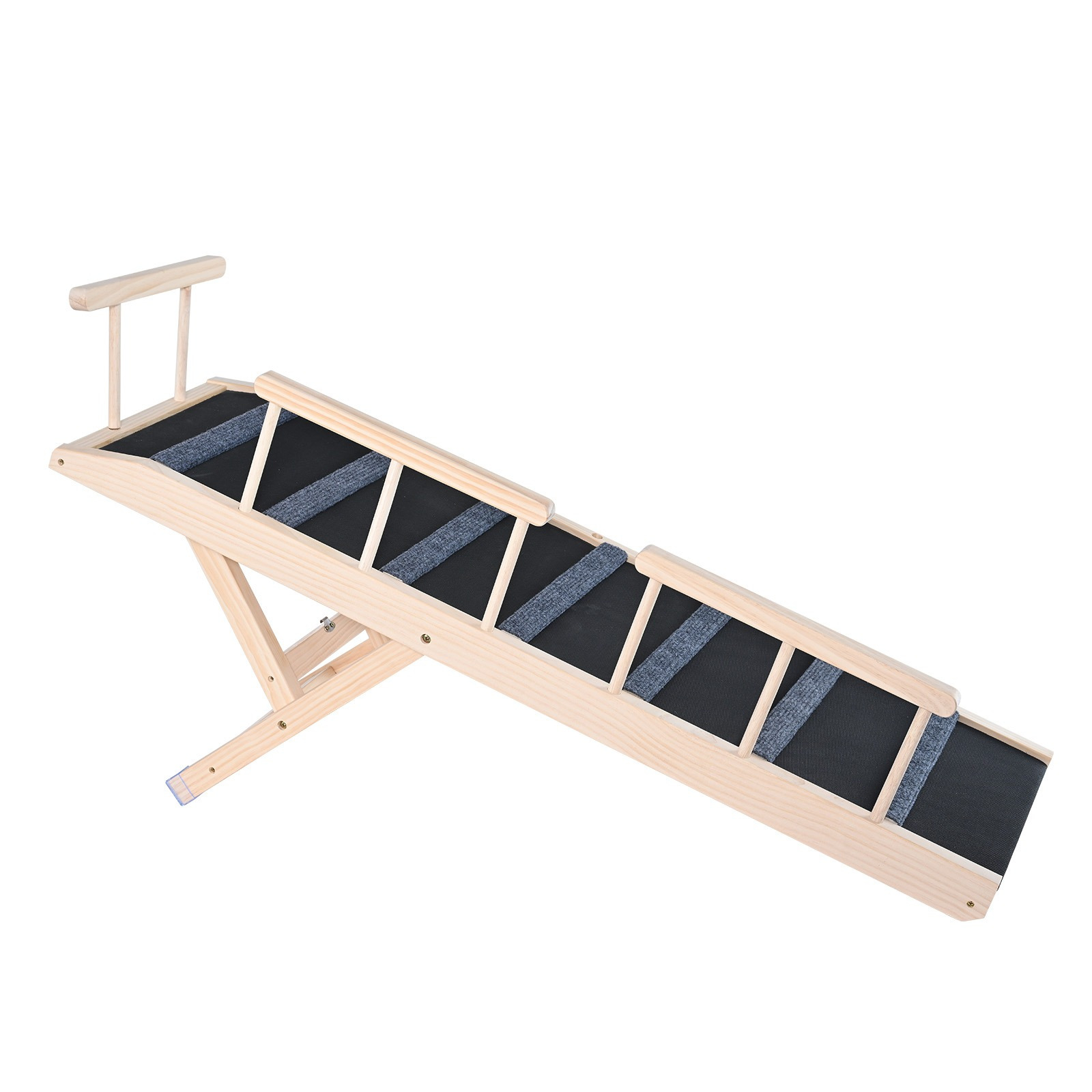 Image of Vevor Dog Ramp, Folding Pet Ramp For Bed, Adjustable Dog Ramp For Small, Large, Old , Wooden Pet Ramp With 47.2" Long Ramp, Adjustable From 13.8" To 27.6", Suitable For Couch, Sofa, Car