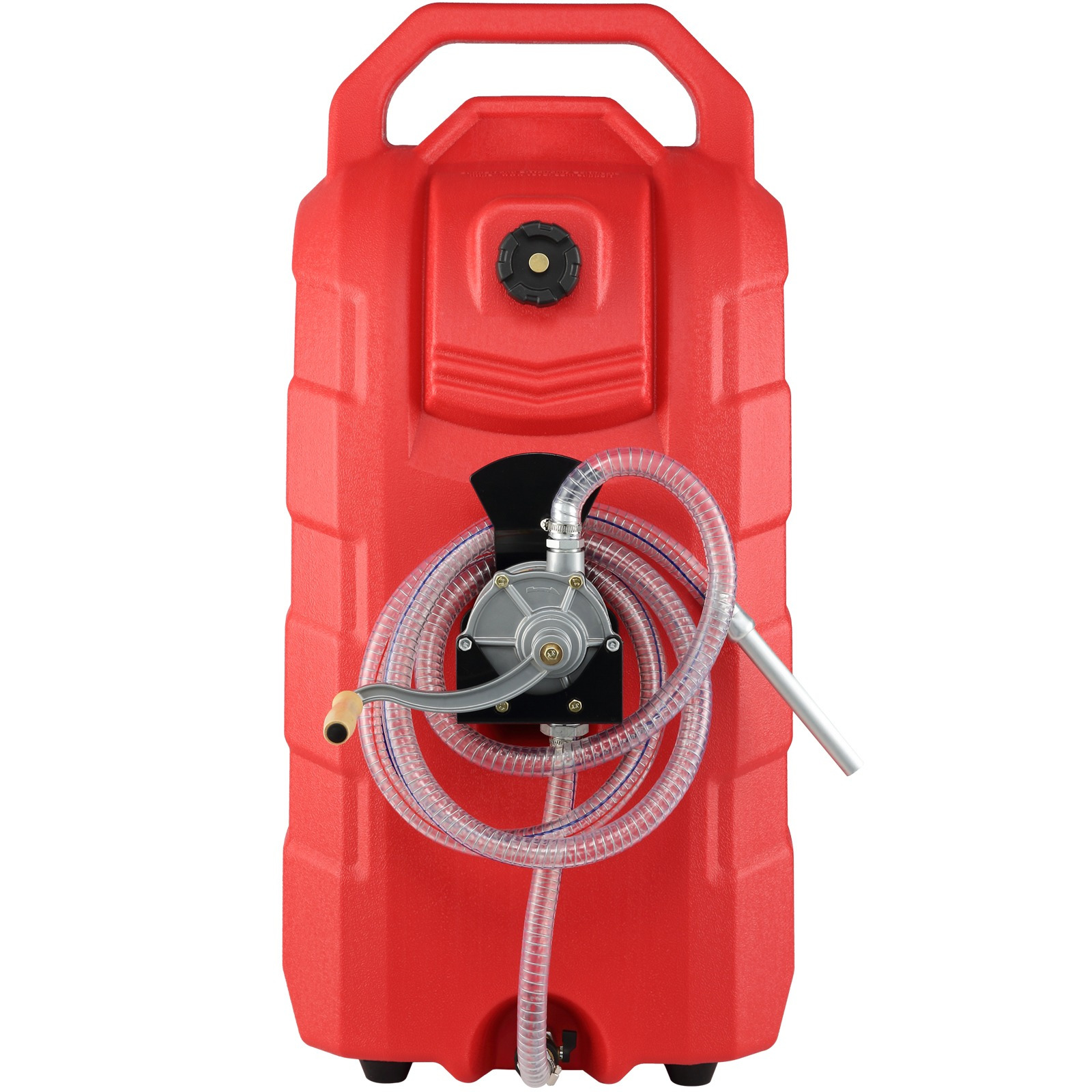 Image of Vevor 16 Gallon Fuel Caddy, 7.8 L/min, Portable Gas Storage Tank Container With Hand Pump Rubber Wheels, Fuel Transfer Storage Tank For Gasoline Car Mowers Tractor Boat Motorcycle
