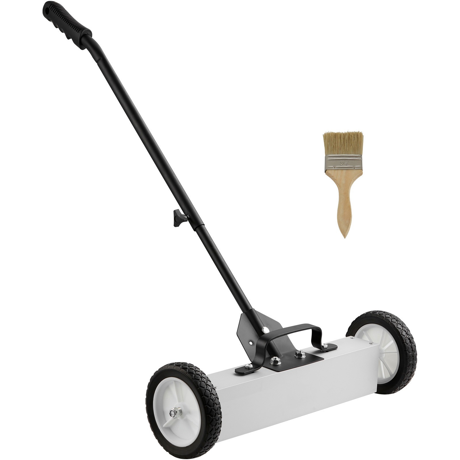 45lbs Rolling Magnetic Sweeper With Wheels, Push-type Magnetic Pick Up Sweeper, 18-inch Large Magnet Pickup Lawn Sweeper, Magnet With Telescoping Handle, Easy Of Workshop Garage Yard
