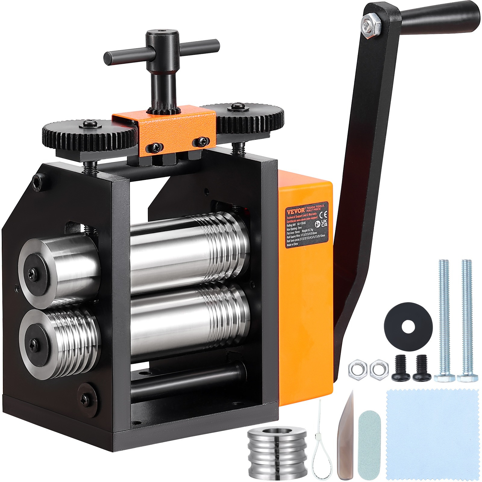 TEMU Laminoir VEVOR, machine à laminer pour bijoux de 3"/76 mm, de vitesse 1:2, laminoir multifonction 3-en-1, épaisseur de de 0.1-7 mm pour la