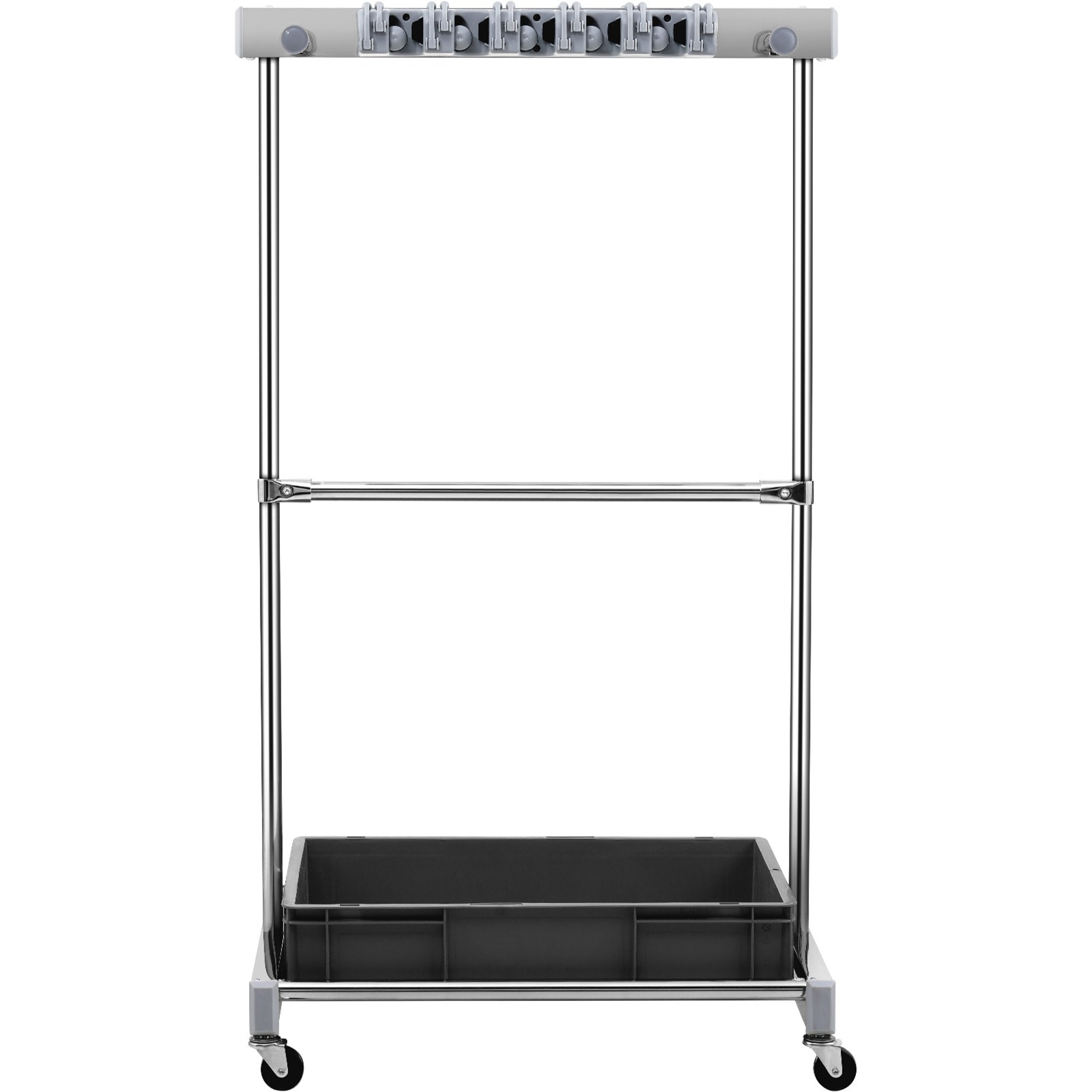 TEMU Organisateur d'outils de jardin VEVOR, 10 emplacements avec crochets, support pour outils de jardin avec roulettes pour et le rangement du