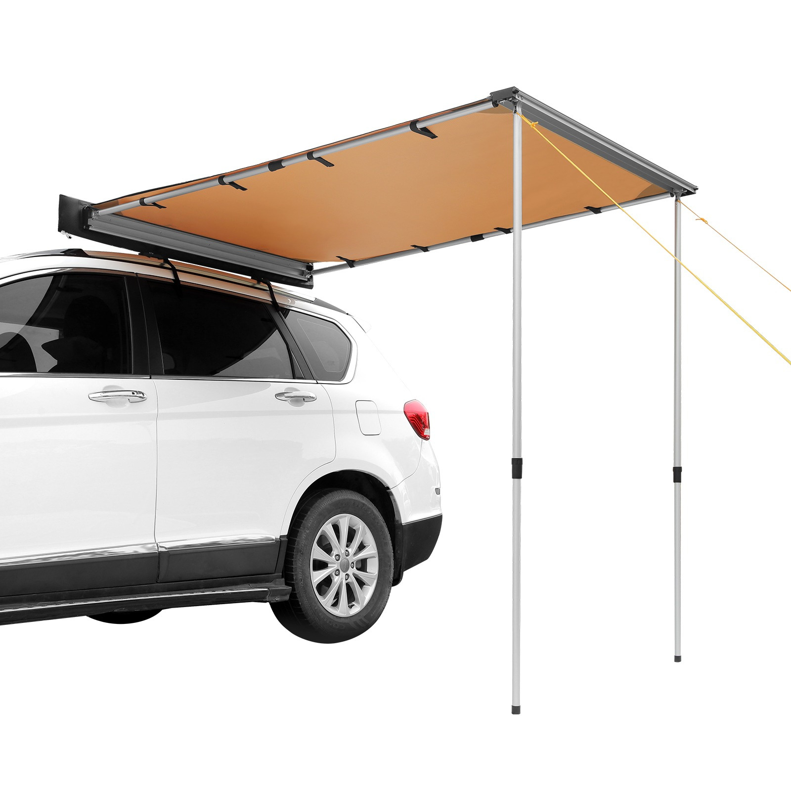   car side awning large 6 6 x 8 2 shade coverage vehicle awning pu3000mm uv50 retractable car awning with waterproof storage bag height adjustable suitable for truck suv van campers