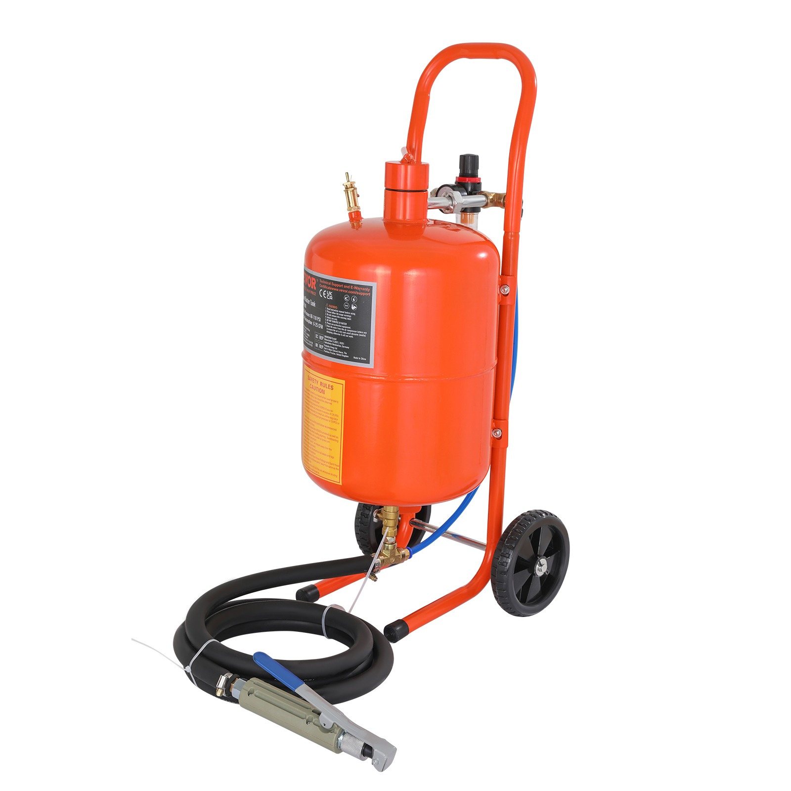 E-shop VEVOR 18.92L Sandstrahlgerät, 60-110 PSI Druck-Sandstrahlgerät, tragbarer Schleiftank, Luft-Sandstrahlset mit 4 Keramikdüsen und