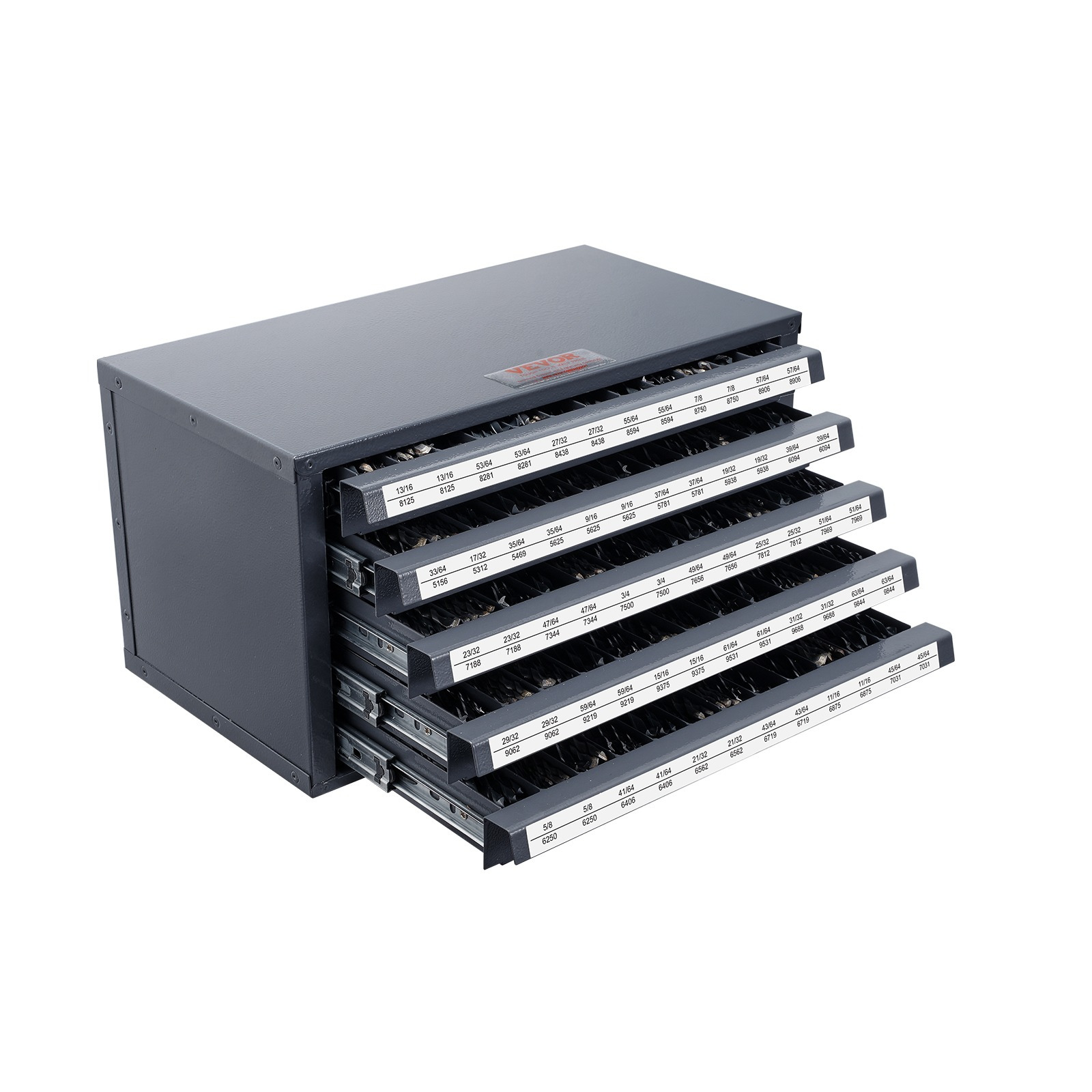 Vevor Drill Dispenser 60 Compartments 33/64 To 63/64 Inches, Drill Bit Drawer Drill Drawers 37.5x20x20 Cm Stackable Workshop Garage Storage