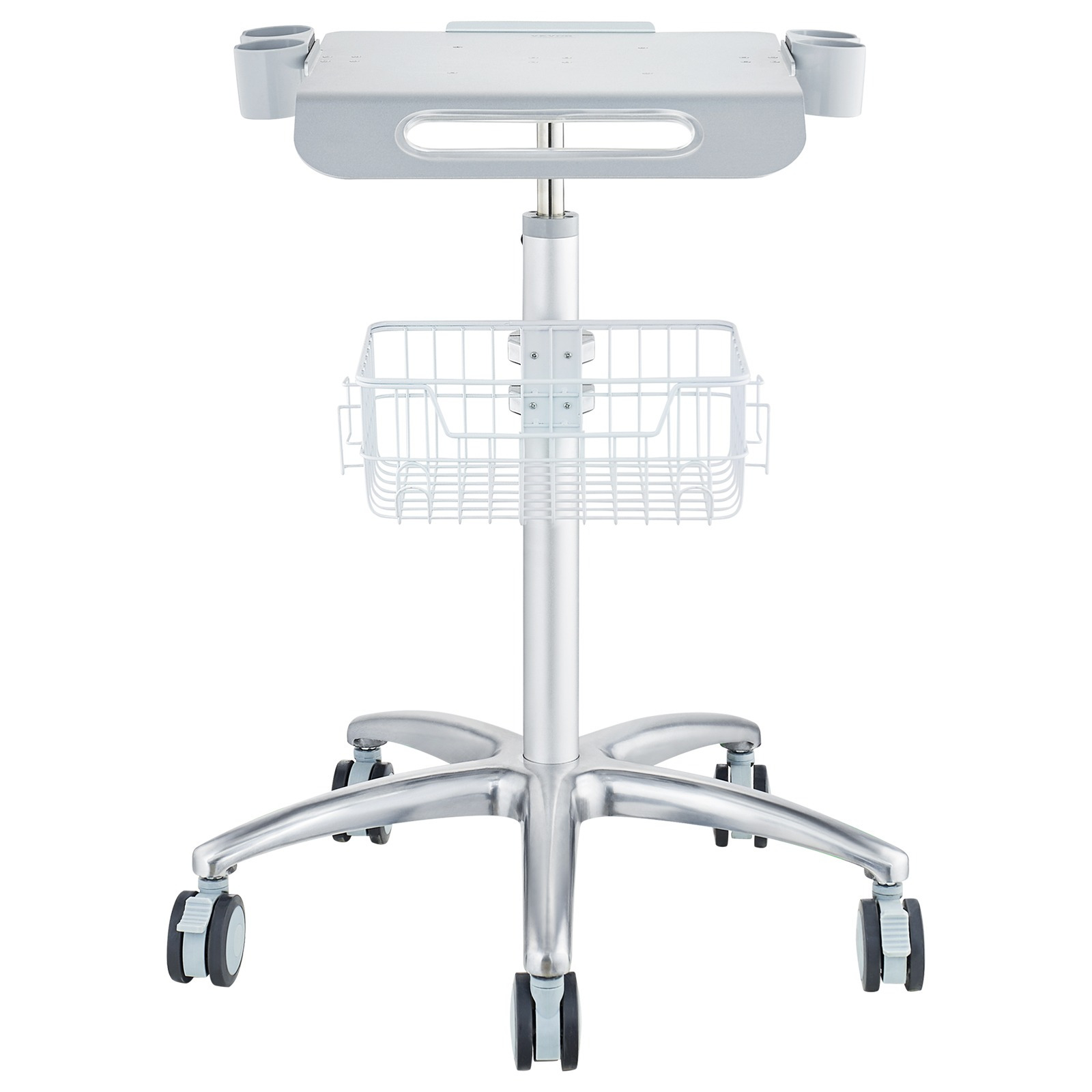 TEMU Carrito médico con ruedas y cesta regulable VEVOR Mobile Rolling Cart