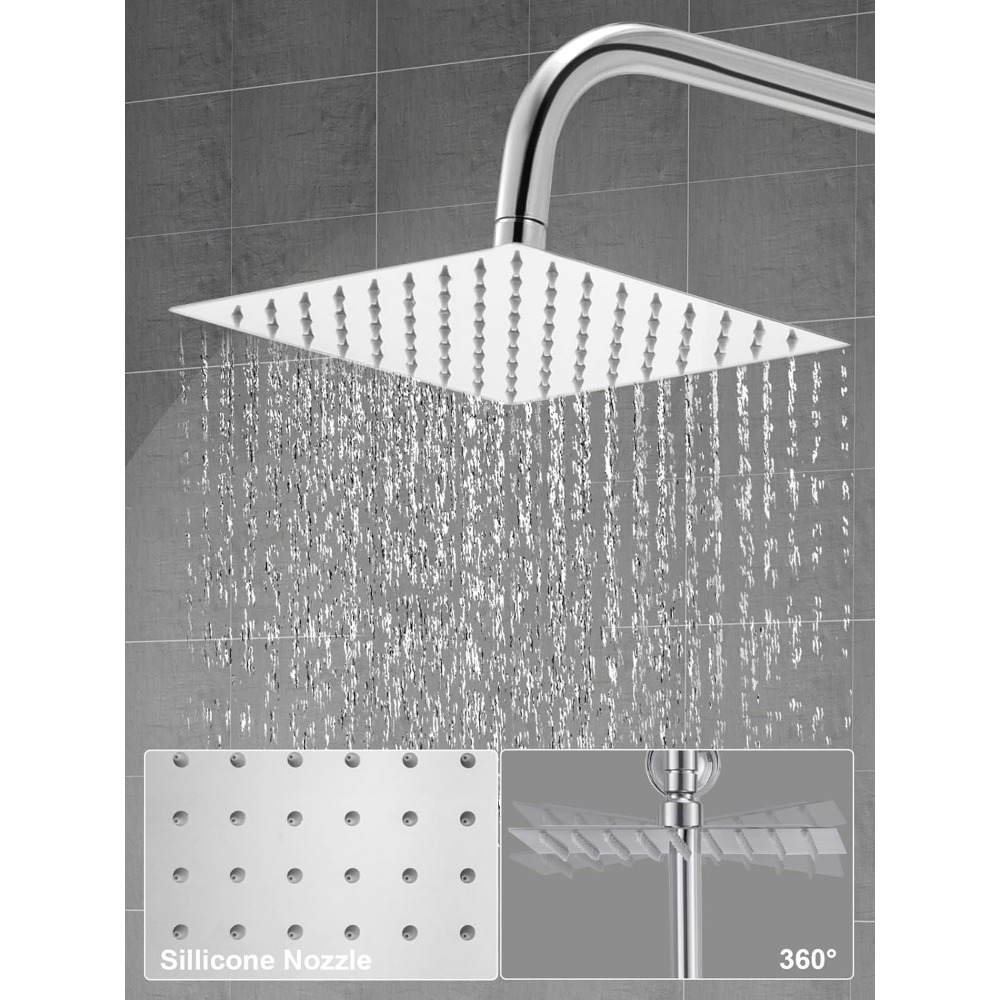 Shower Riser Kit with Twin Head Shower Set and Handheld Shower