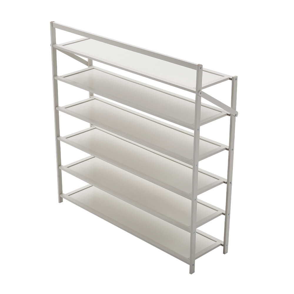 6-Tier Bamboo Shoe Rack Organizer for Space Saving
