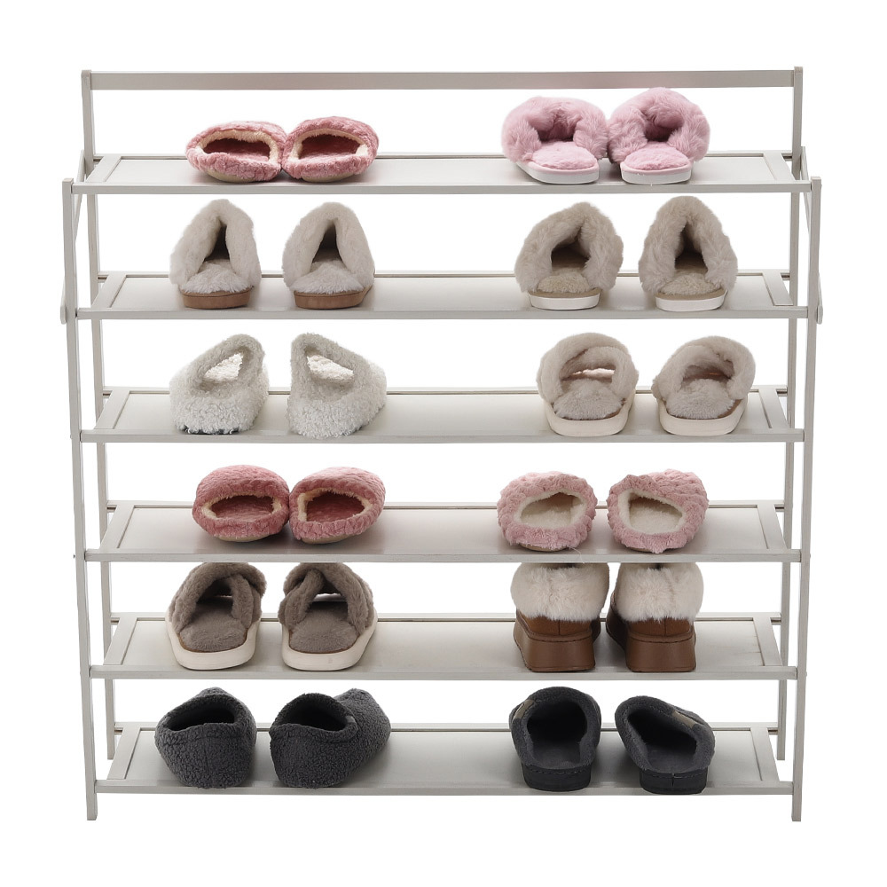 6-Tier Bamboo Shoe Rack Organizer for Space Saving